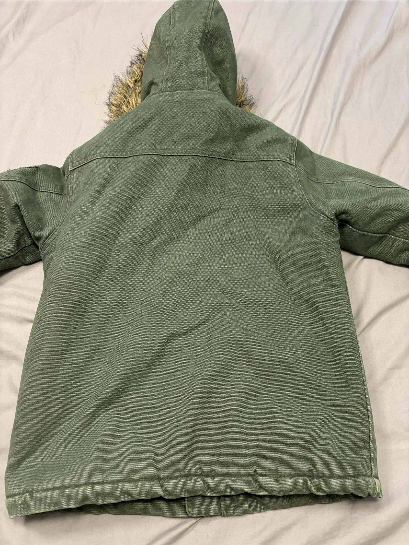 Billabong Green faux Fur Hooded Jacket Medium image 6