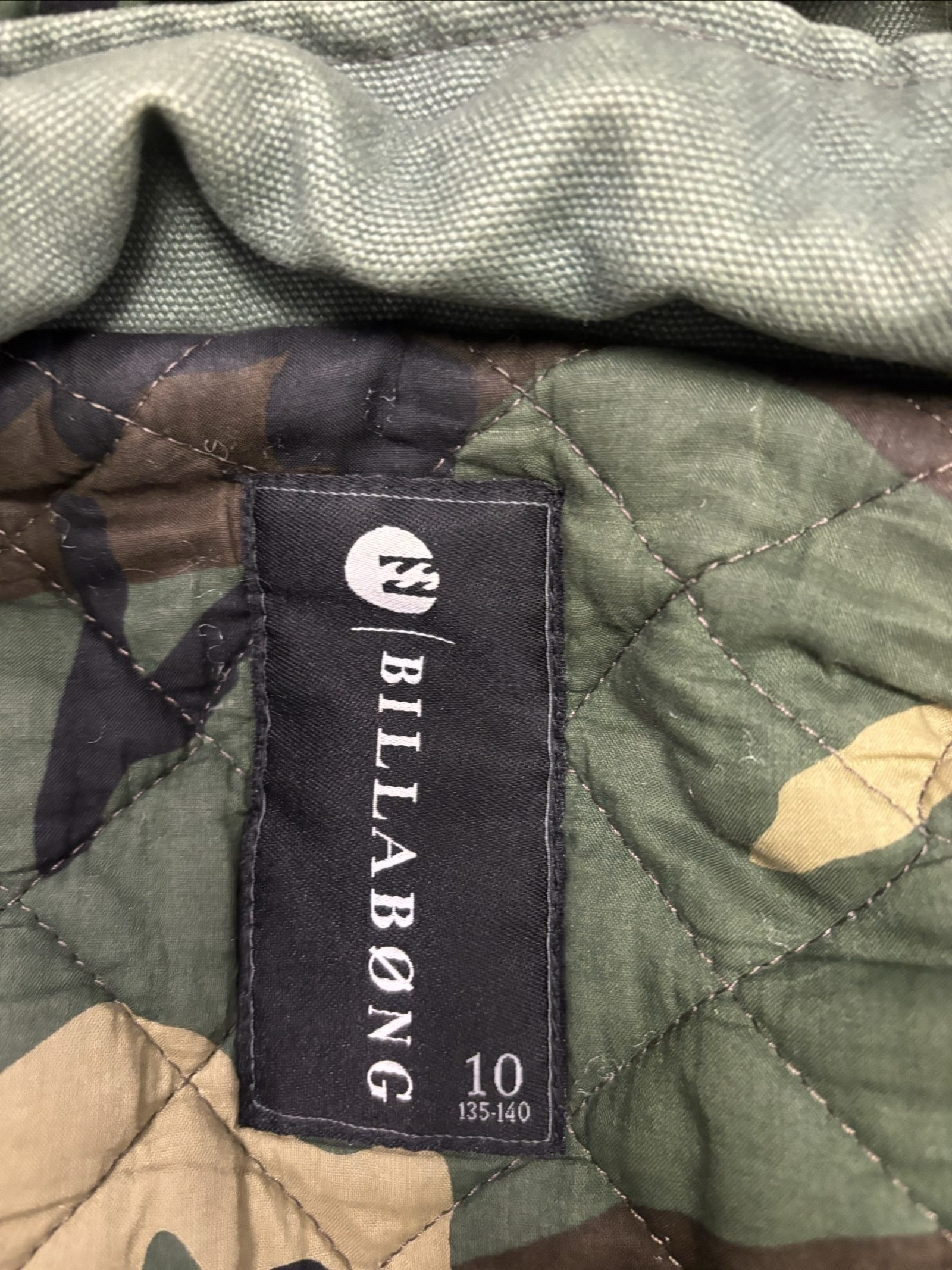 Billabong Green faux Fur Hooded Jacket Medium image 7