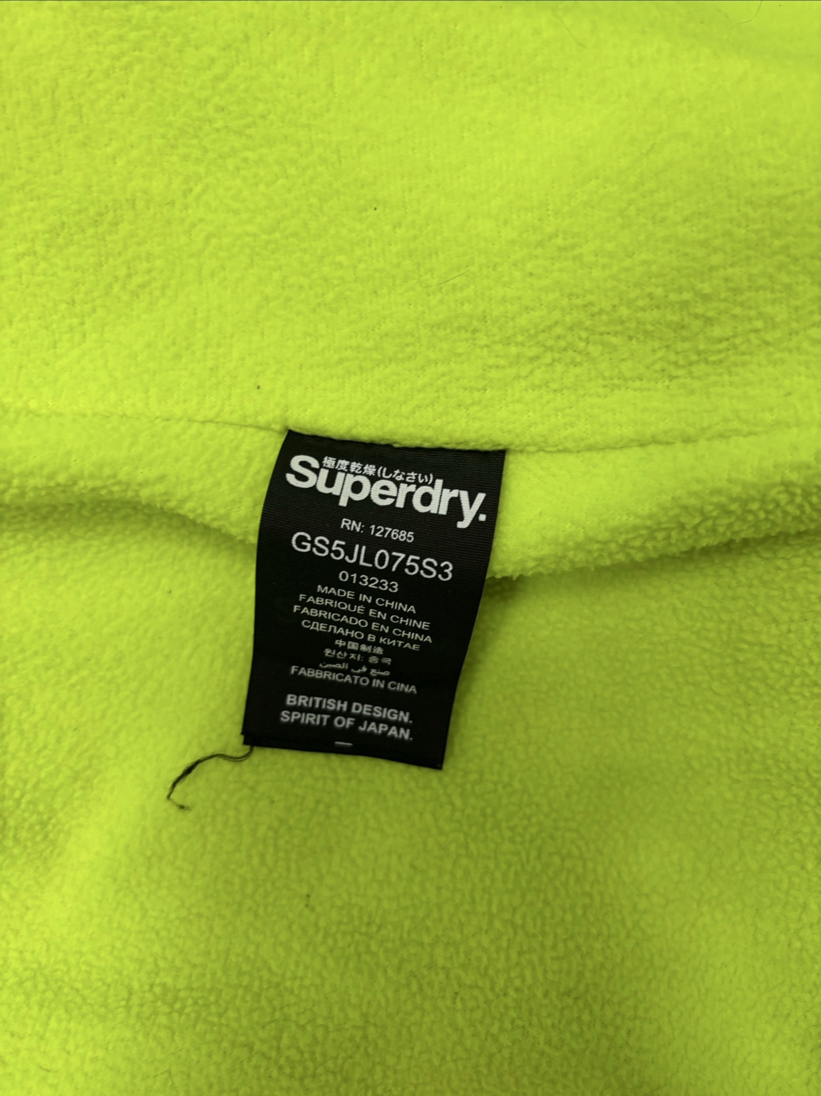 Superdry Black & Neon Yellow Softshell Jacket xs Hooded image 6