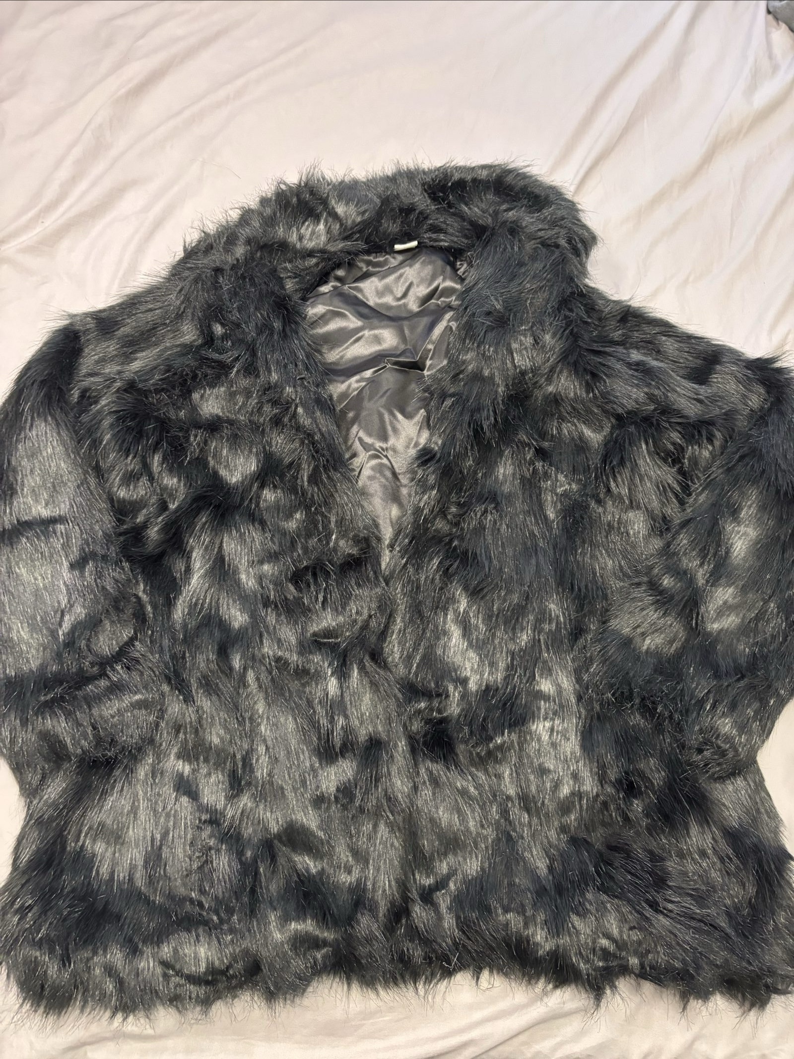 Cotton Traders Black Faux Fur coat 18