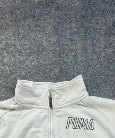 Puma White & Grey 1/4 Zip Sweatshirt Large Cropped image 8