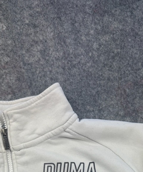 Puma White & Grey 1/4 Zip Sweatshirt Large Cropped image 10