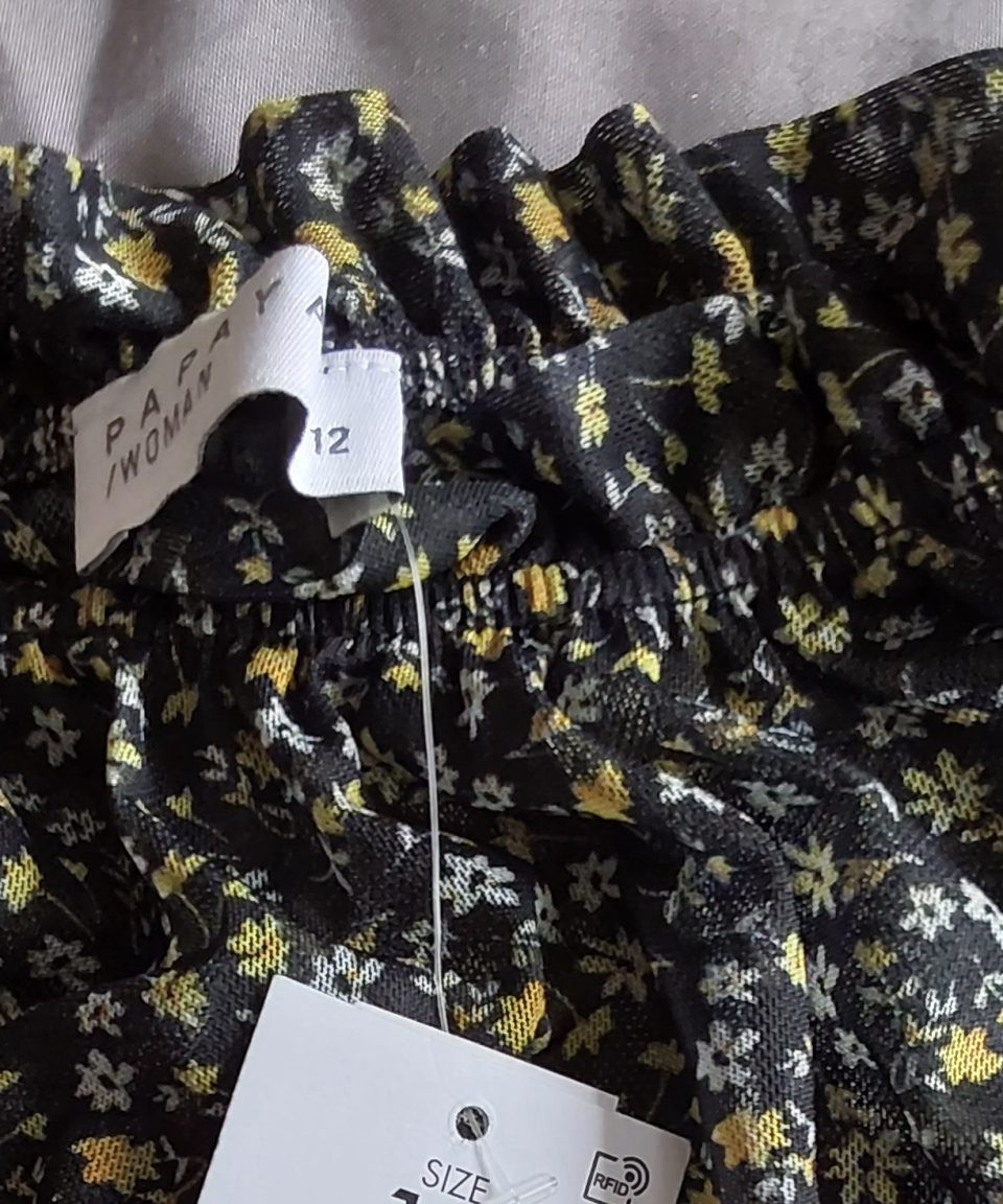 Papaya Black & Yellow Floral Rayon Blend Blouse UK 12 New Ladies Womans image 10