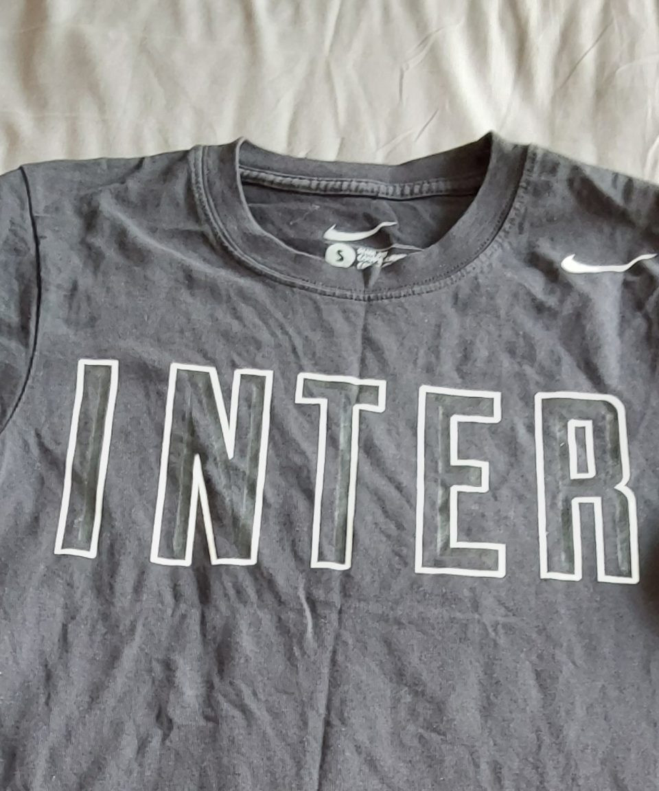 Nike Black Slim Fit Inter Milan T-Shirt Small Cotton Football Soccer image 5