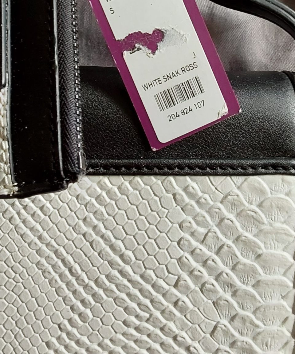 Pied A Terre White & Black Snake Print Crossbody Bag Small BNWT image 9