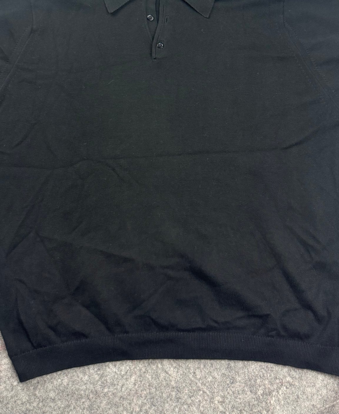St Micheal, 1990's Marks & Spencer Black Short Sleeve Polo Knit Top Large image 8