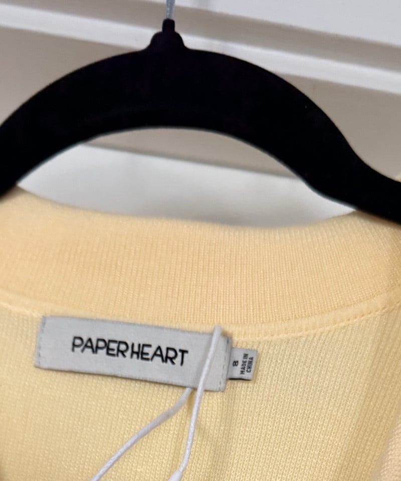 Paper Heart Butter Yellow Karina Polo Knit Top Size 8 image 7