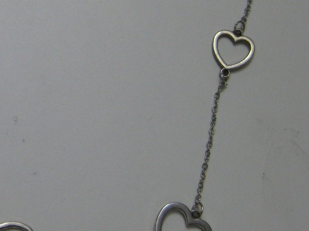 Silver Tone Heart Link Necklace Women image 9