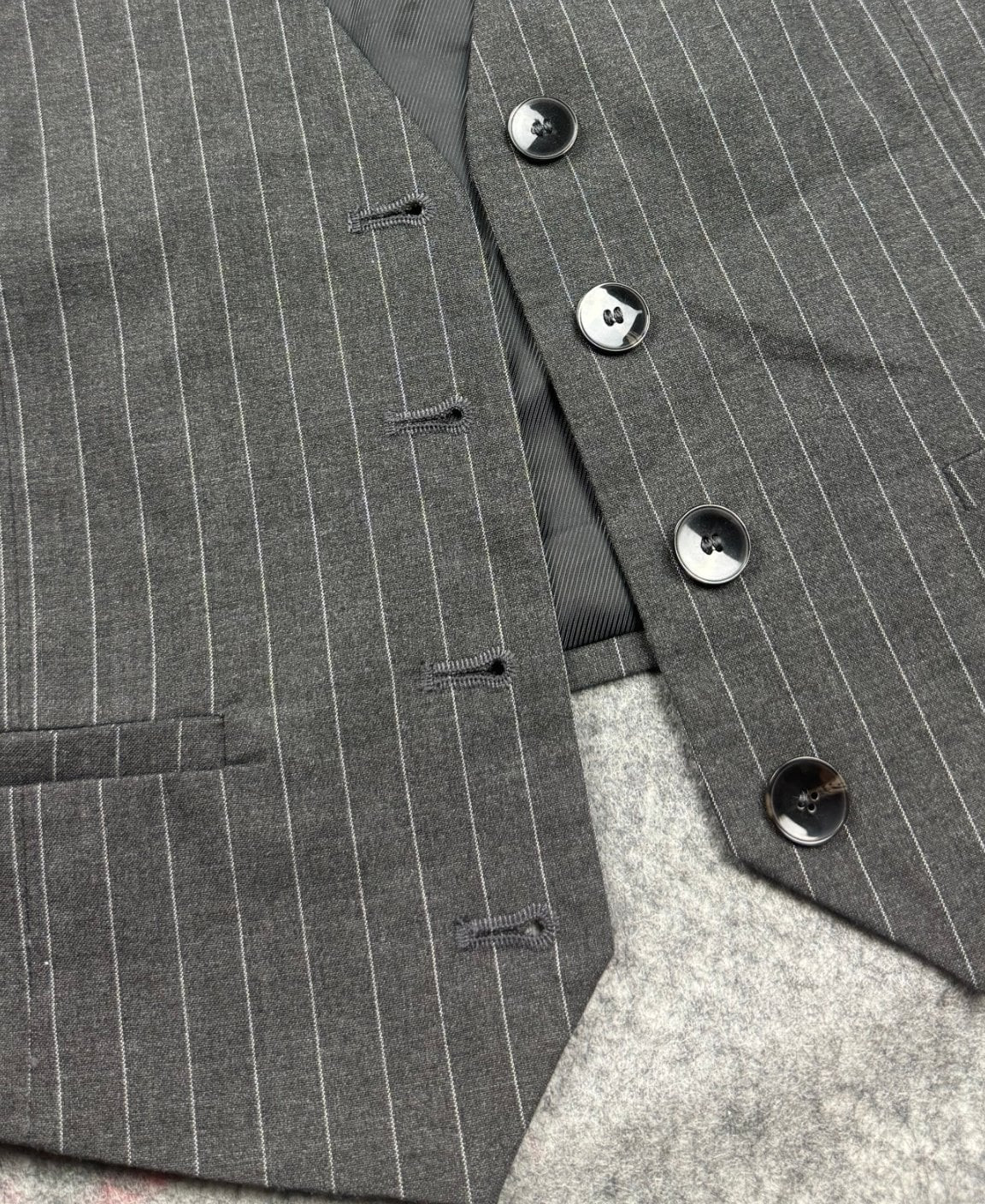 Zara Grey Pinstripe Waistcoat EUR S / US S Tailored Lined image 9