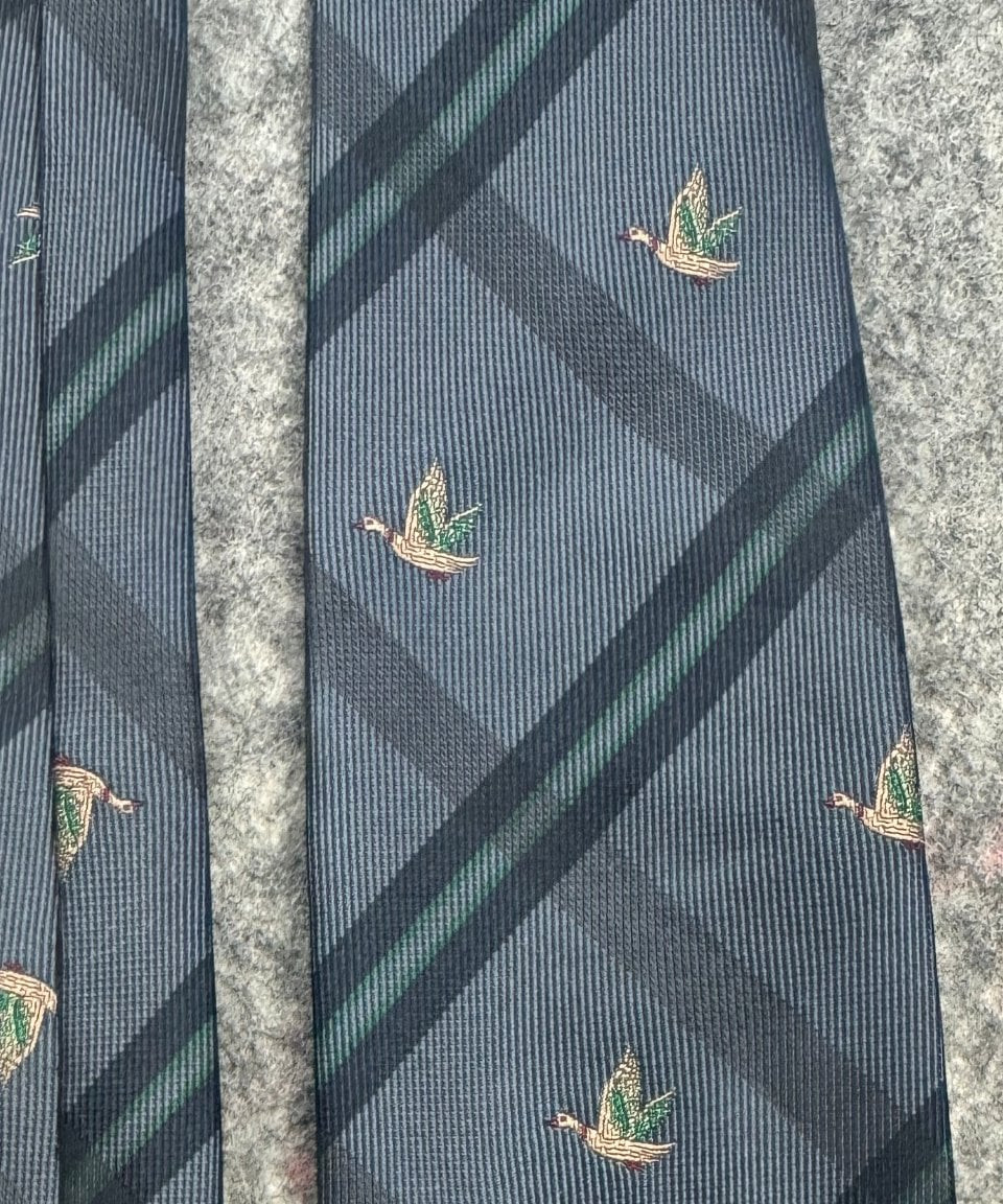 The Burton Collection Navy Duck Motif Silk Tie One Size image 4