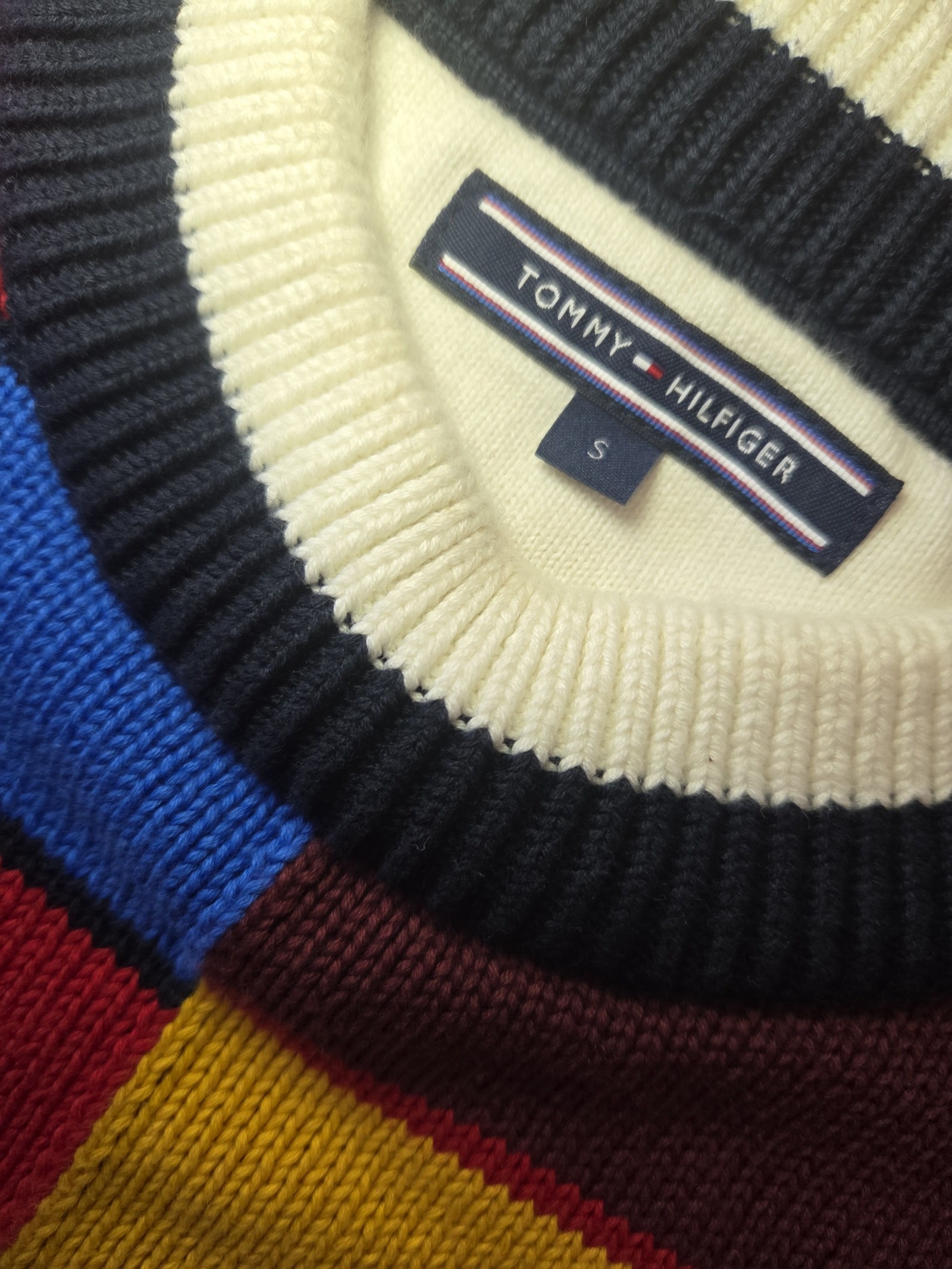 Tommy Hilfiger Multicolor Striped Knit Sweater Small Unisex image 3