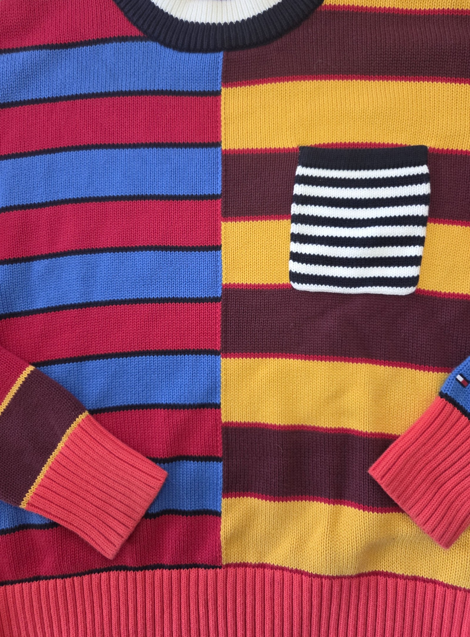 Tommy Hilfiger Multicolor Striped Knit Sweater Small Unisex image 2