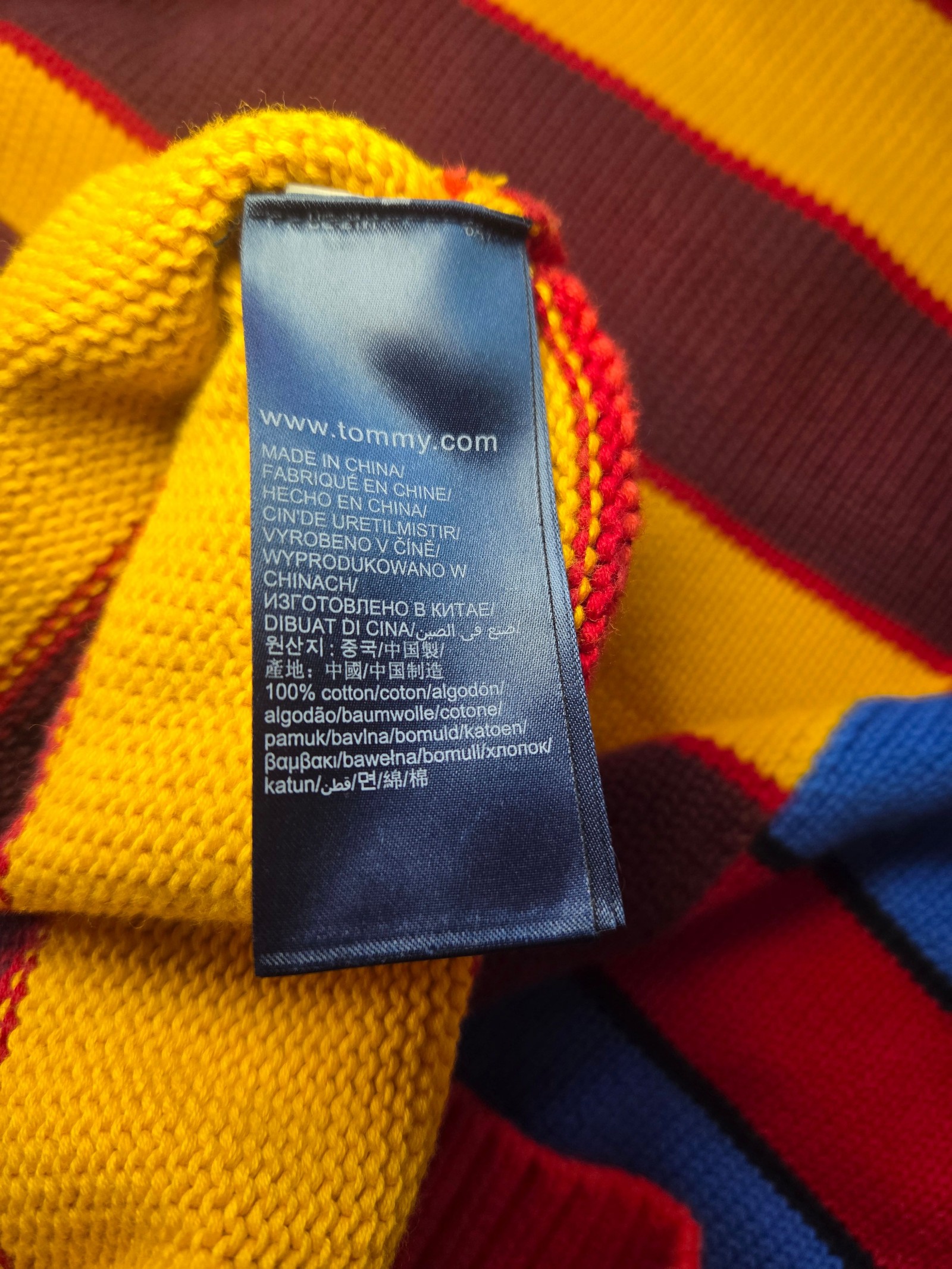 Tommy Hilfiger Multicolor Striped Knit Sweater Small Unisex image 6