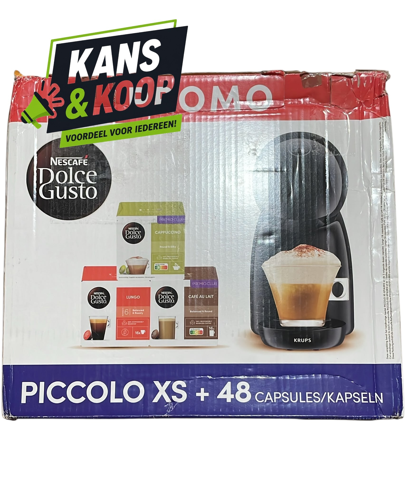 Krups Nescafé Dolce Gusto Piccolo XS + 48 Capsules (Zwart)