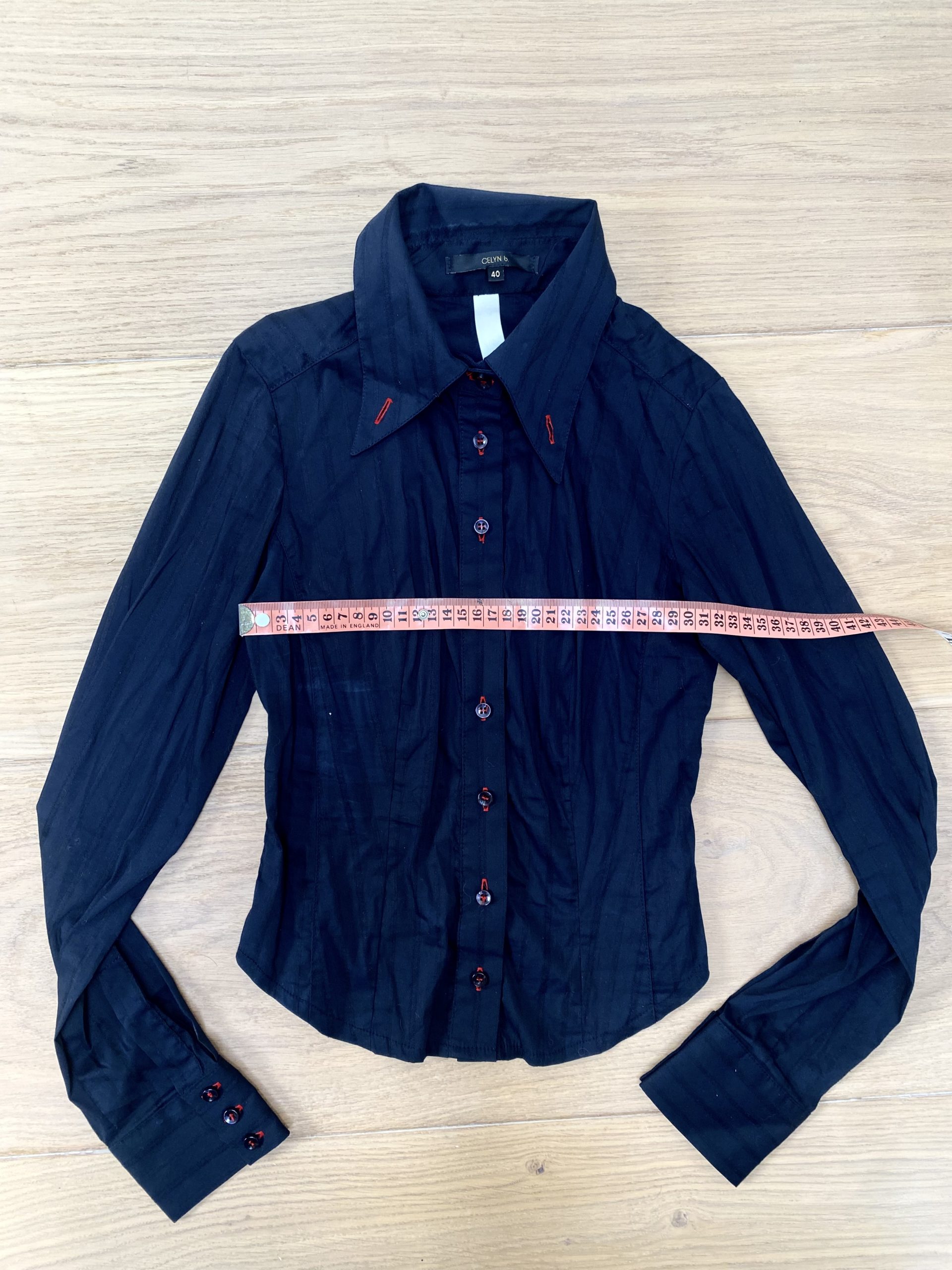 Celyn B. Women's Black Button-Up Shirt Size 40 Cotton image 2