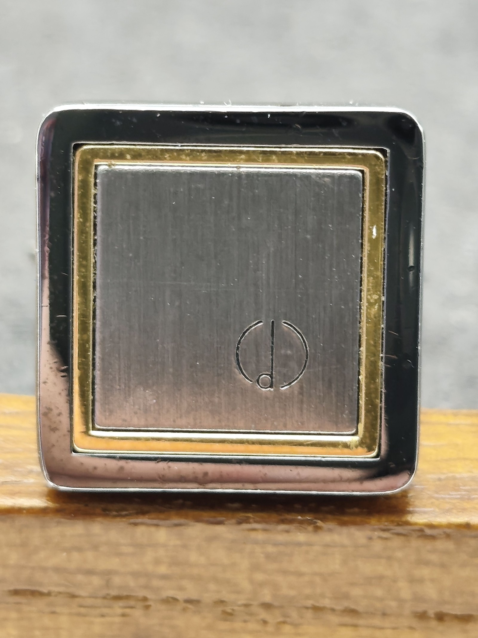 Dunhill Square Silver & Gold Tone Men's Cufflinks in Presentation Box image 5