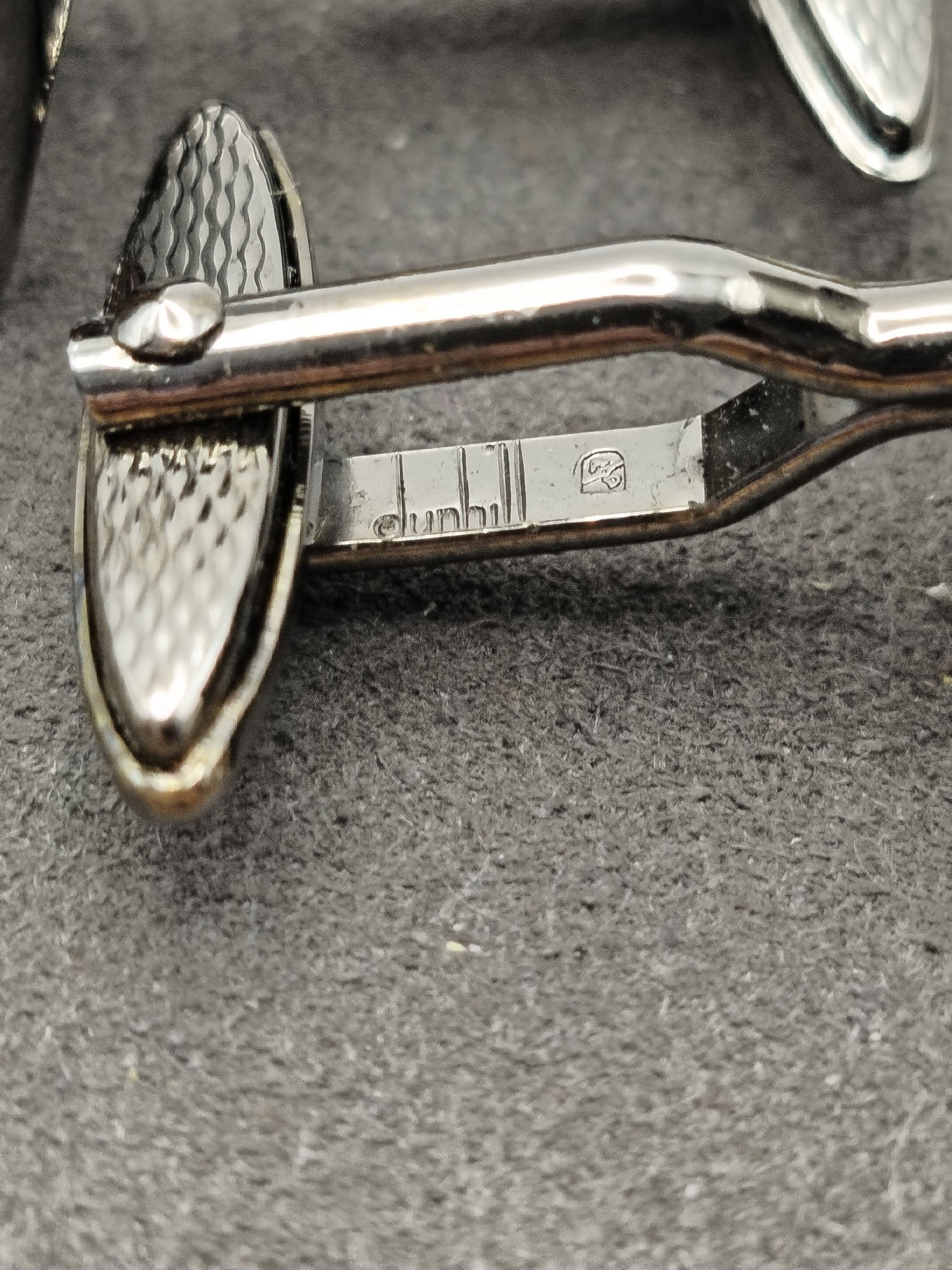 Dunhill Square Silver & Gold Tone Men's Cufflinks in Presentation Box image 7