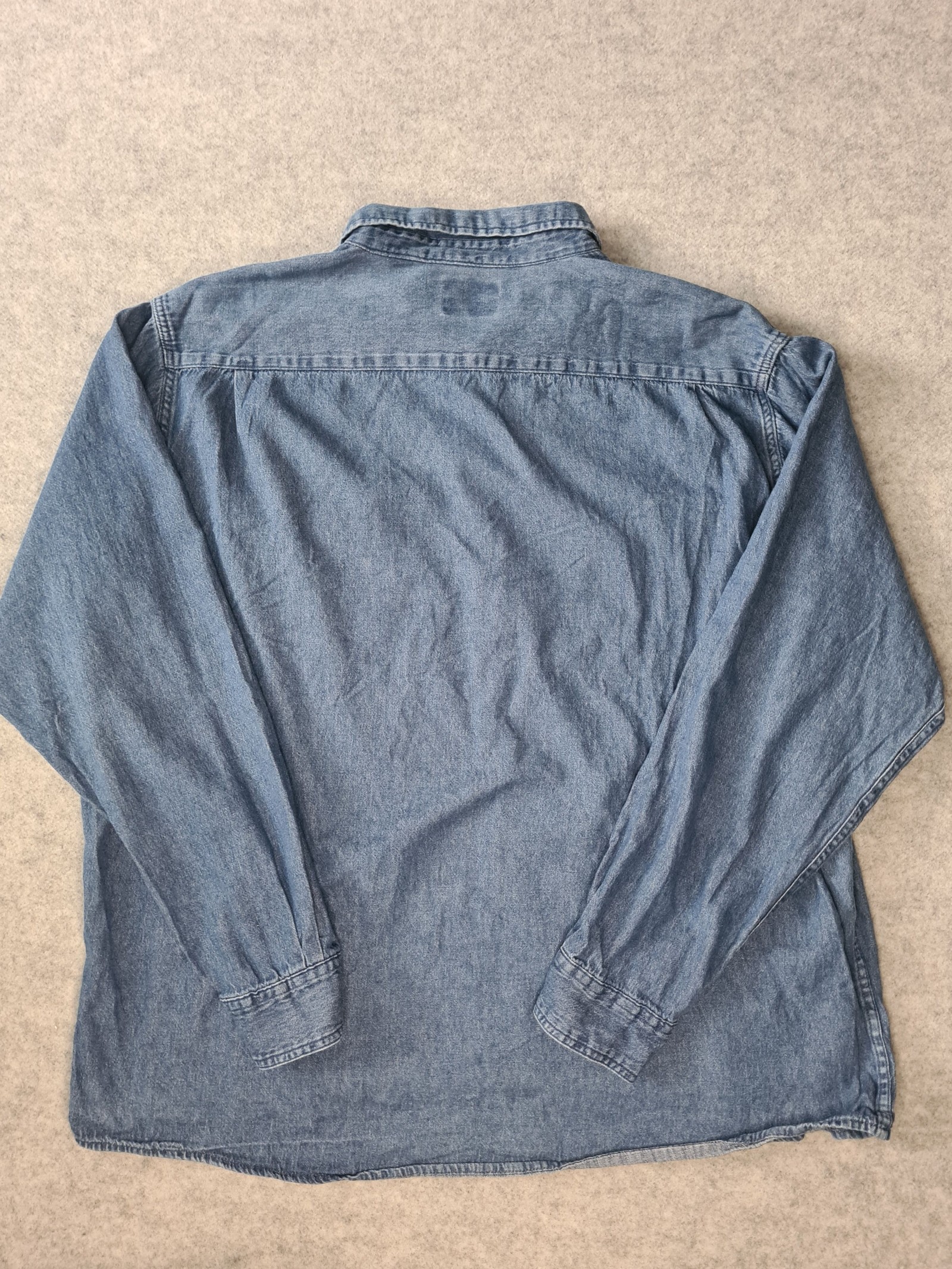 Wrangler Denim Shirt Blue Cotton Long Sleeve Men’s 2XL image 7