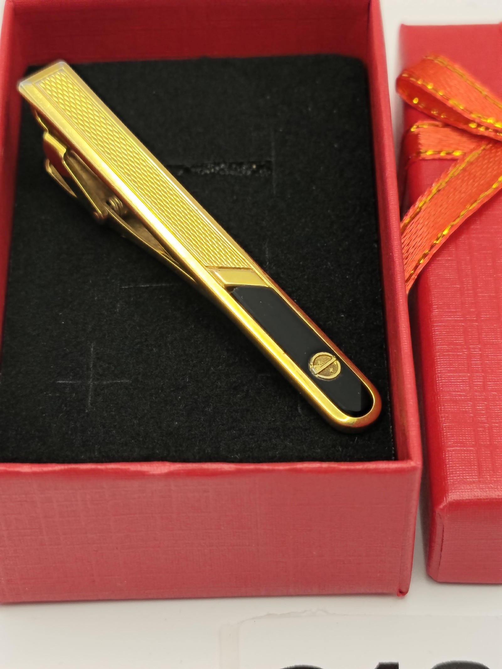 Dunhill Men Gold & Black Enamel Tie Clip Other image 2
