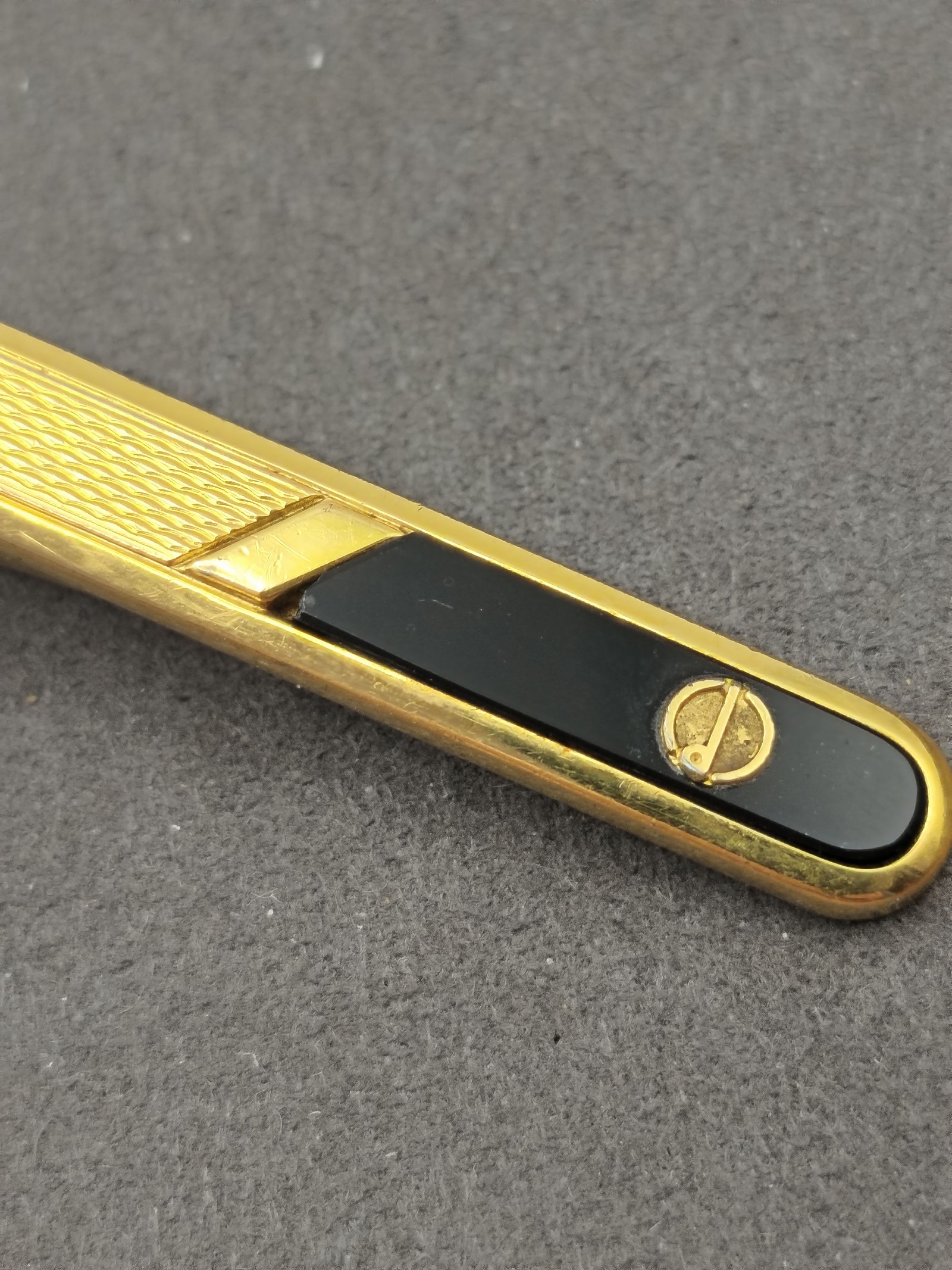 Dunhill Men Gold & Black Enamel Tie Clip Other image 5