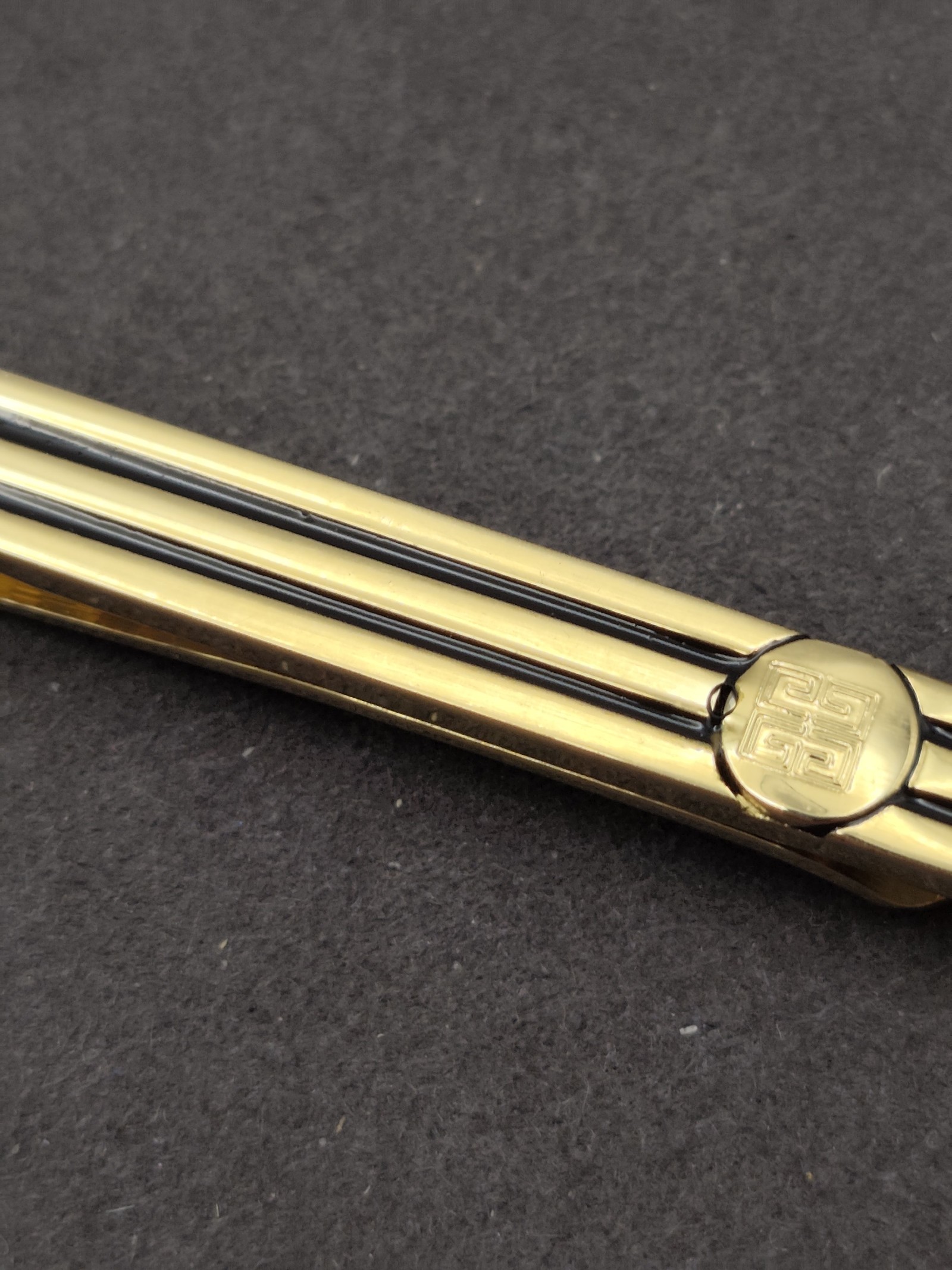 Givenchy Gold Tone Striped Men’s Tie Clip image 5