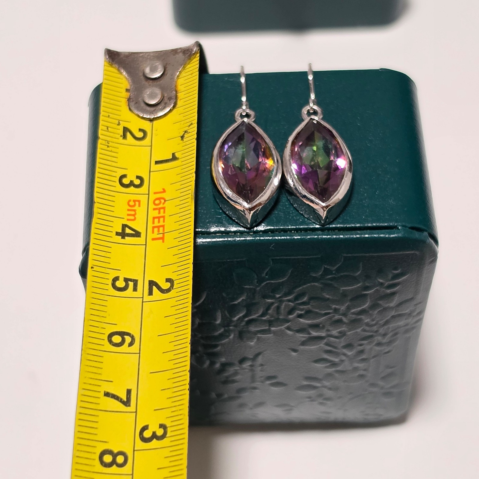 925 Silver & Purple and few mix coloue Drop Earrings. B3 image 3