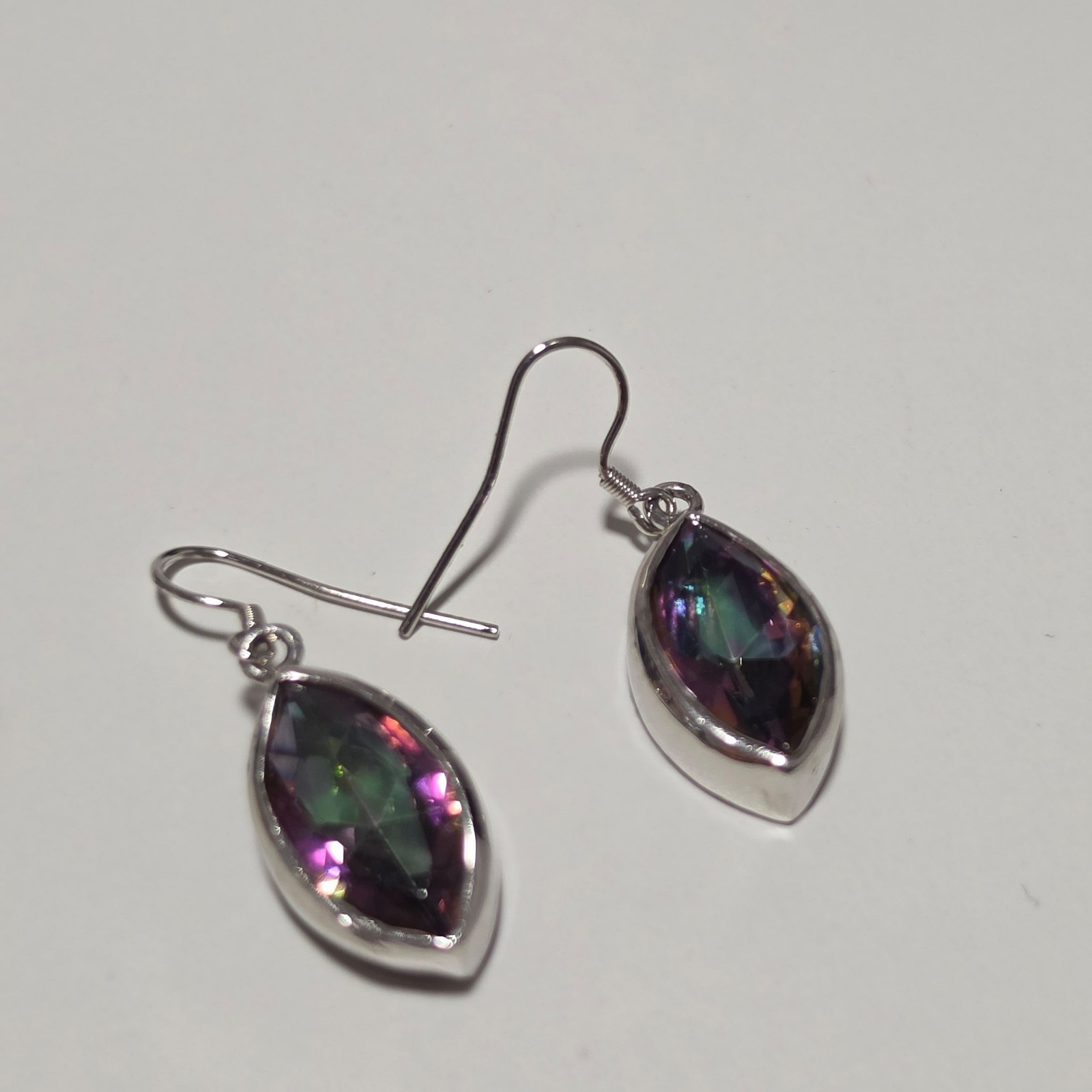 925 Silver & Purple and few mix coloue Drop Earrings. B3 image 4