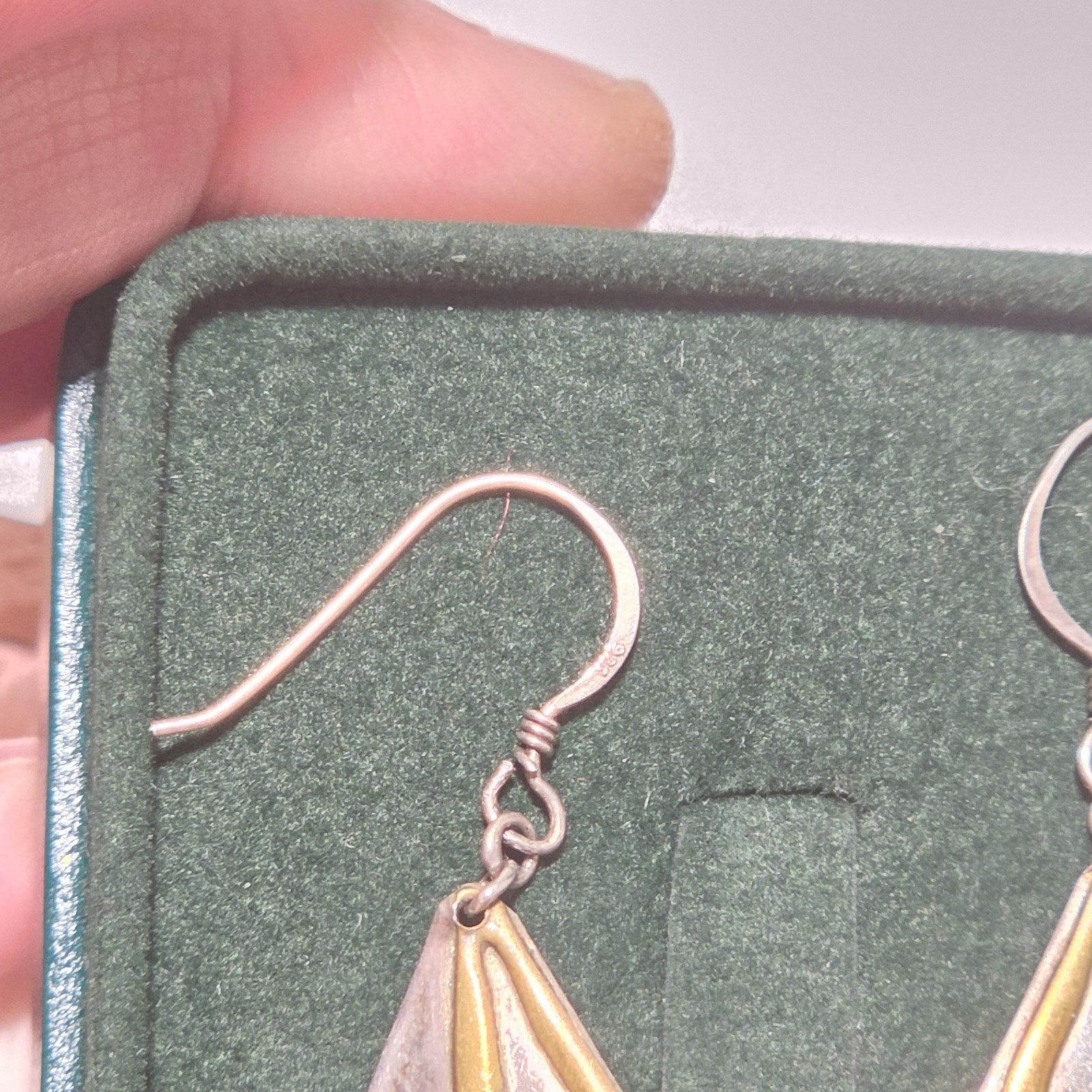 925 Silver & Golden designing Handmade Drop Earrings. B3 image 4