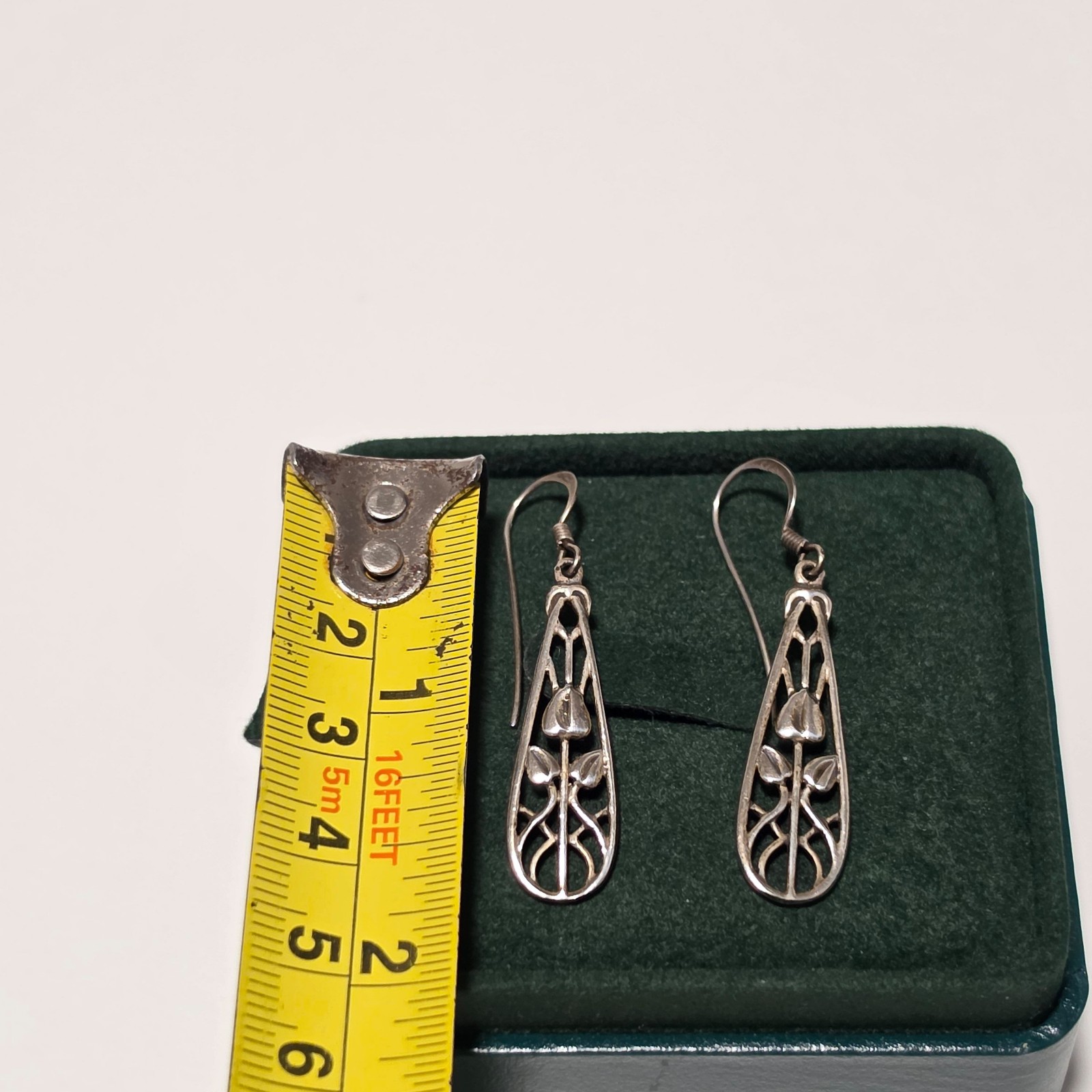 925 Silver Floral Dangle Earrings.b3 image 3