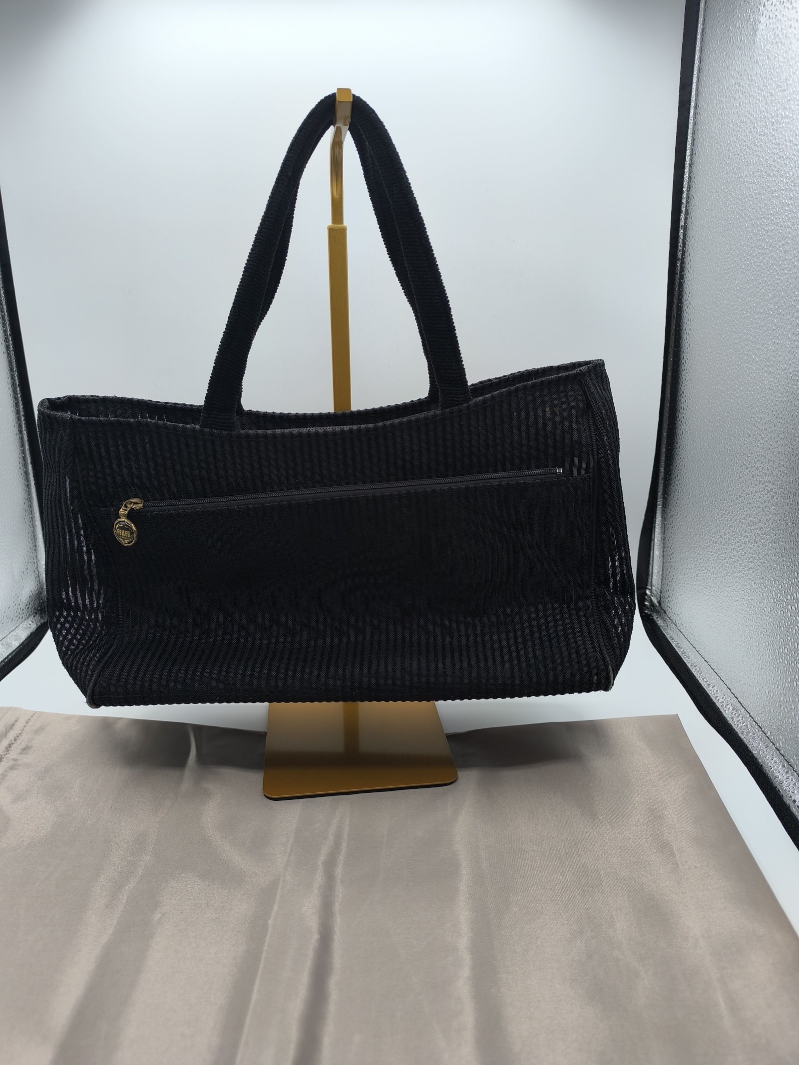 Feiler Black Floral Embroidered Tote Bag Women image 3