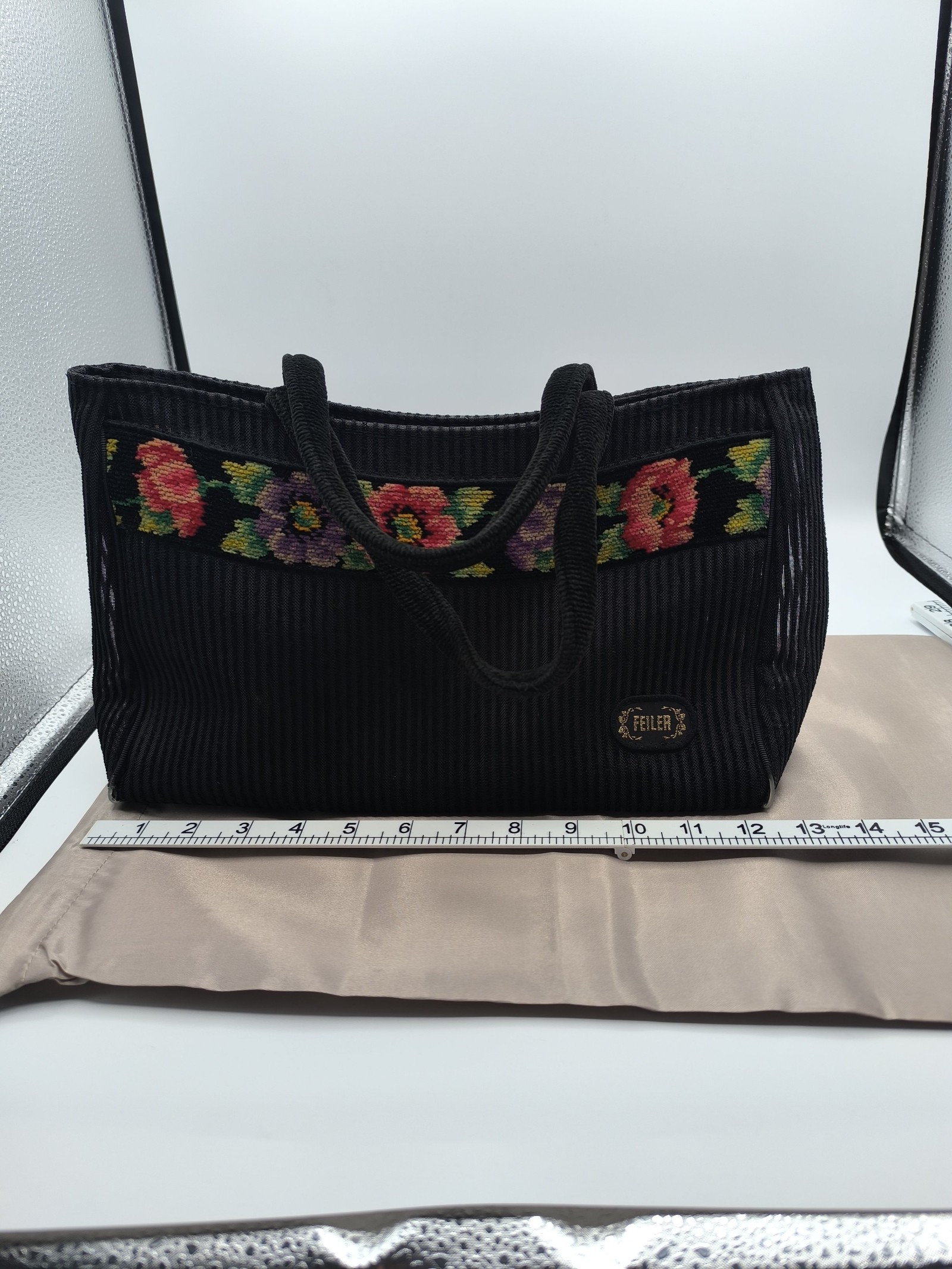 Feiler Black Floral Embroidered Tote Bag Women image 6
