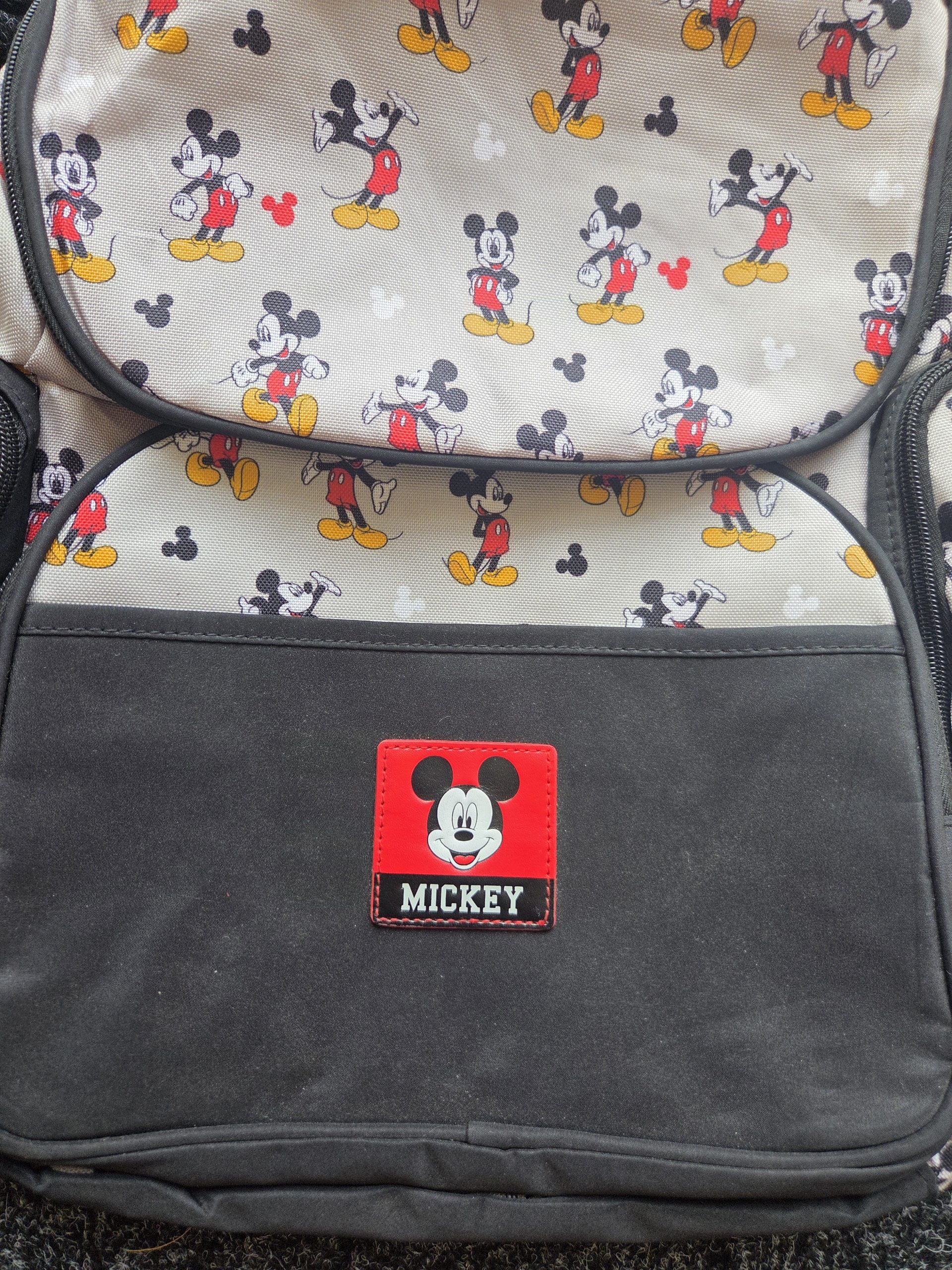 Disney Mickey Mouse Diaper Bag Backpack Grey Changing Bag with Pushchair Straps image 3