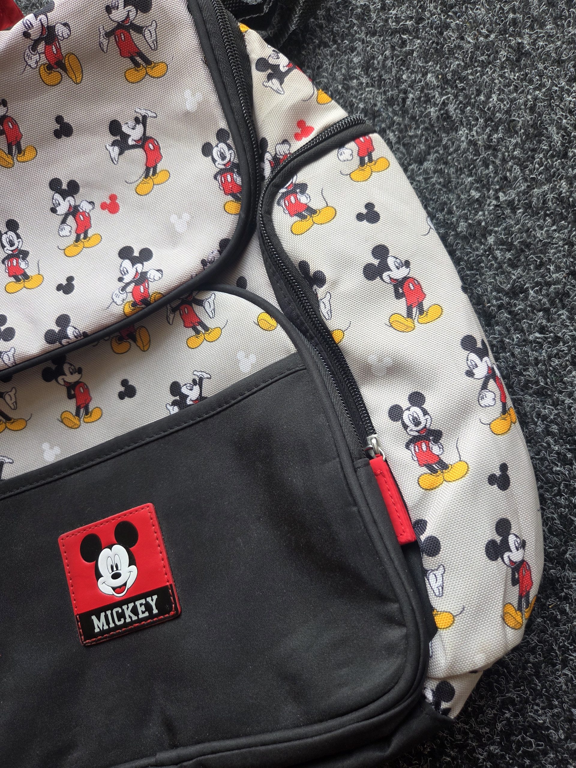 Disney Mickey Mouse Diaper Bag Backpack Grey Changing Bag with Pushchair Straps image 4