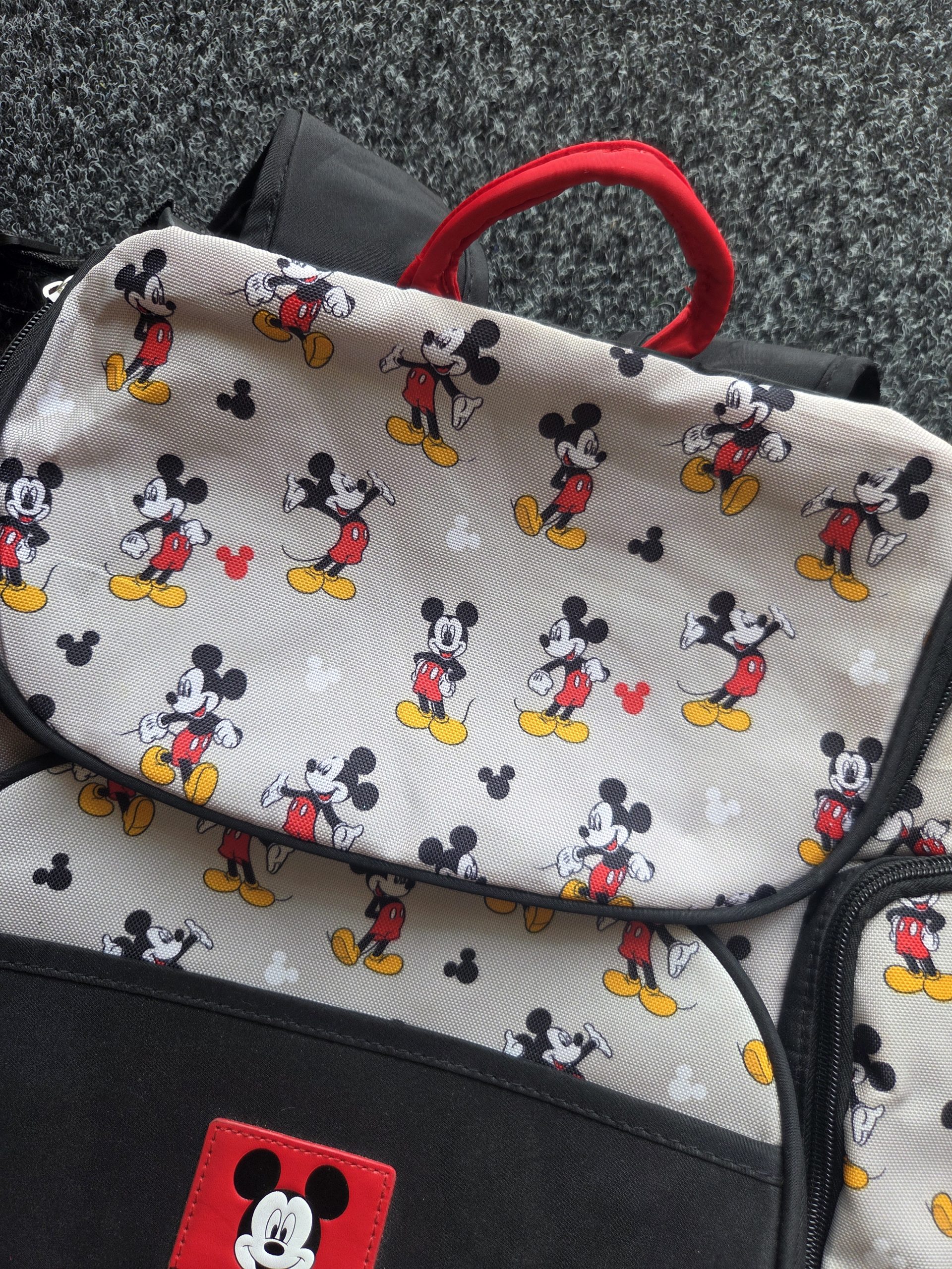 Disney Mickey Mouse Diaper Bag Backpack Grey Changing Bag with Pushchair Straps image 5