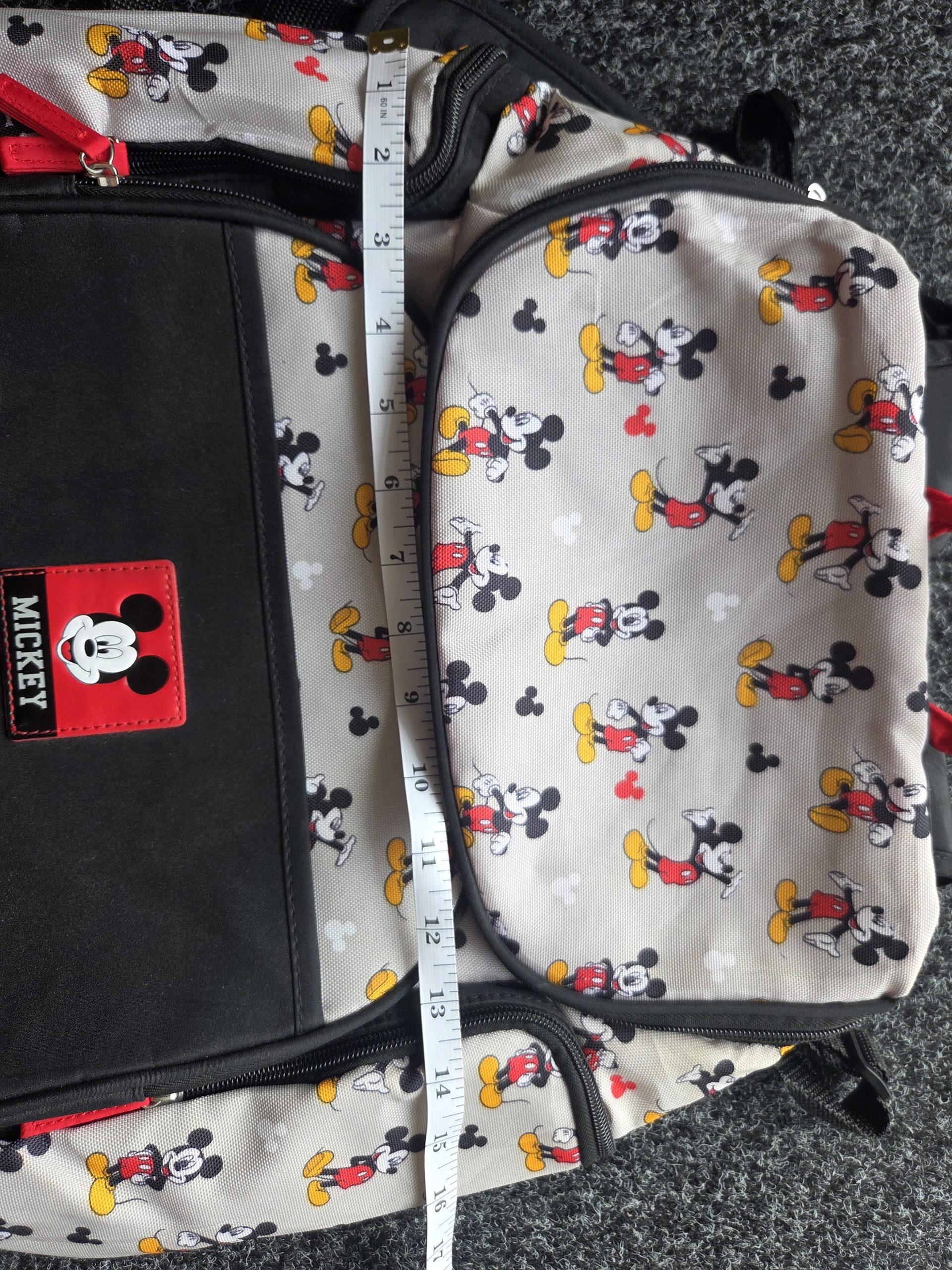 Disney Mickey Mouse Diaper Bag Backpack Grey Changing Bag with Pushchair Straps image 6