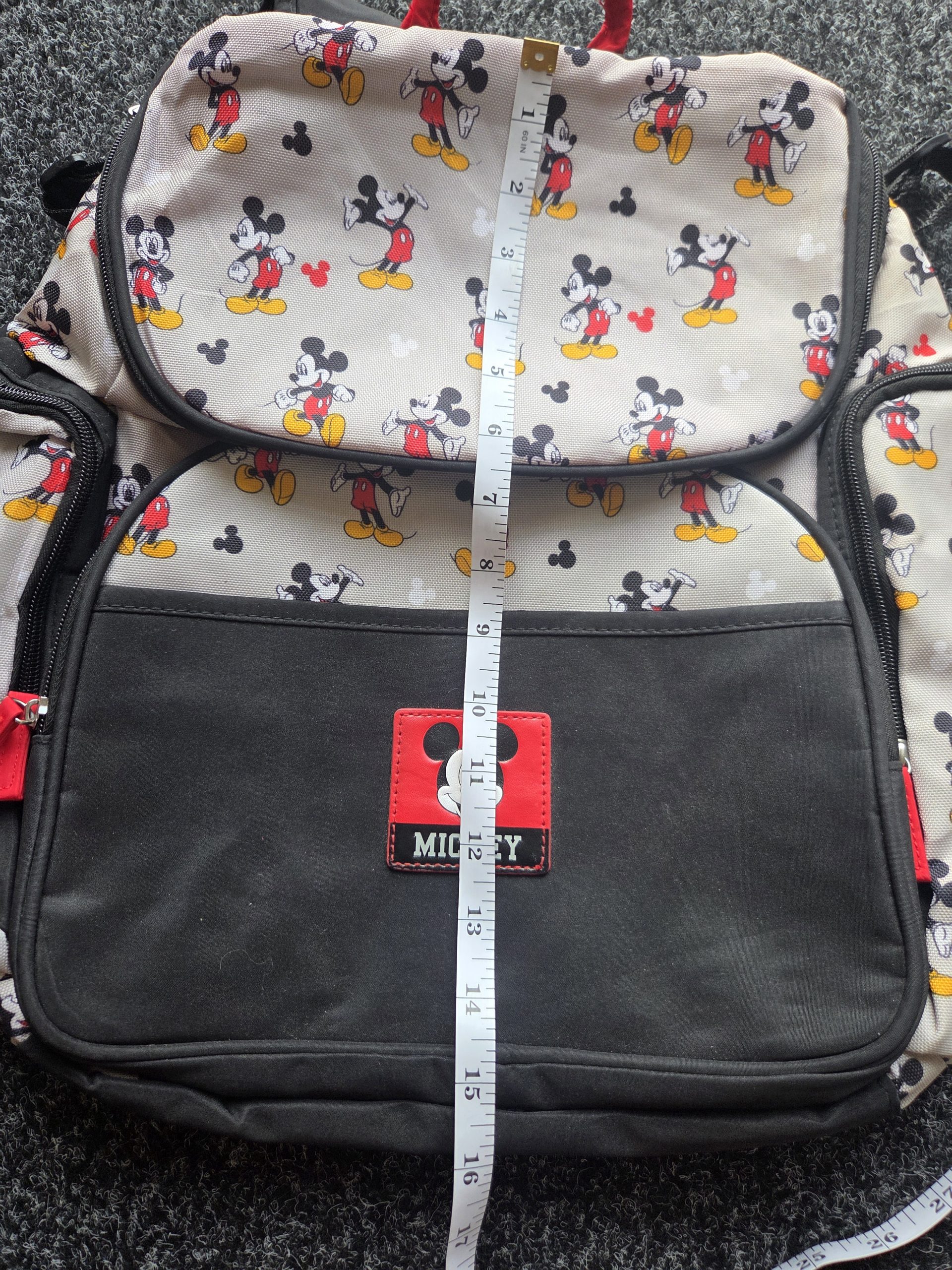 Disney Mickey Mouse Diaper Bag Backpack Grey Changing Bag with Pushchair Straps image 7