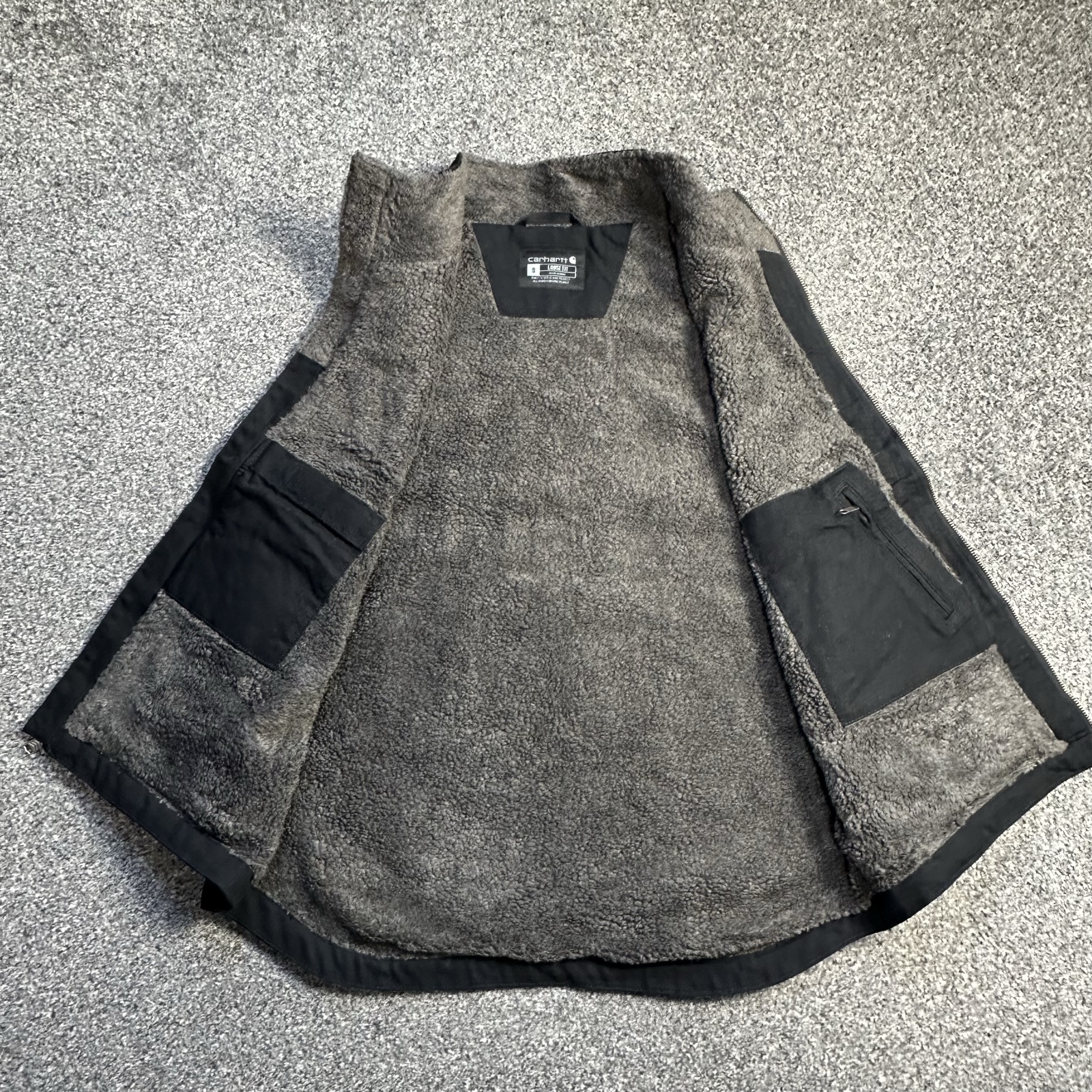 Carhartt Black Workwear Sherpa Vest Small Loose Fit image 4