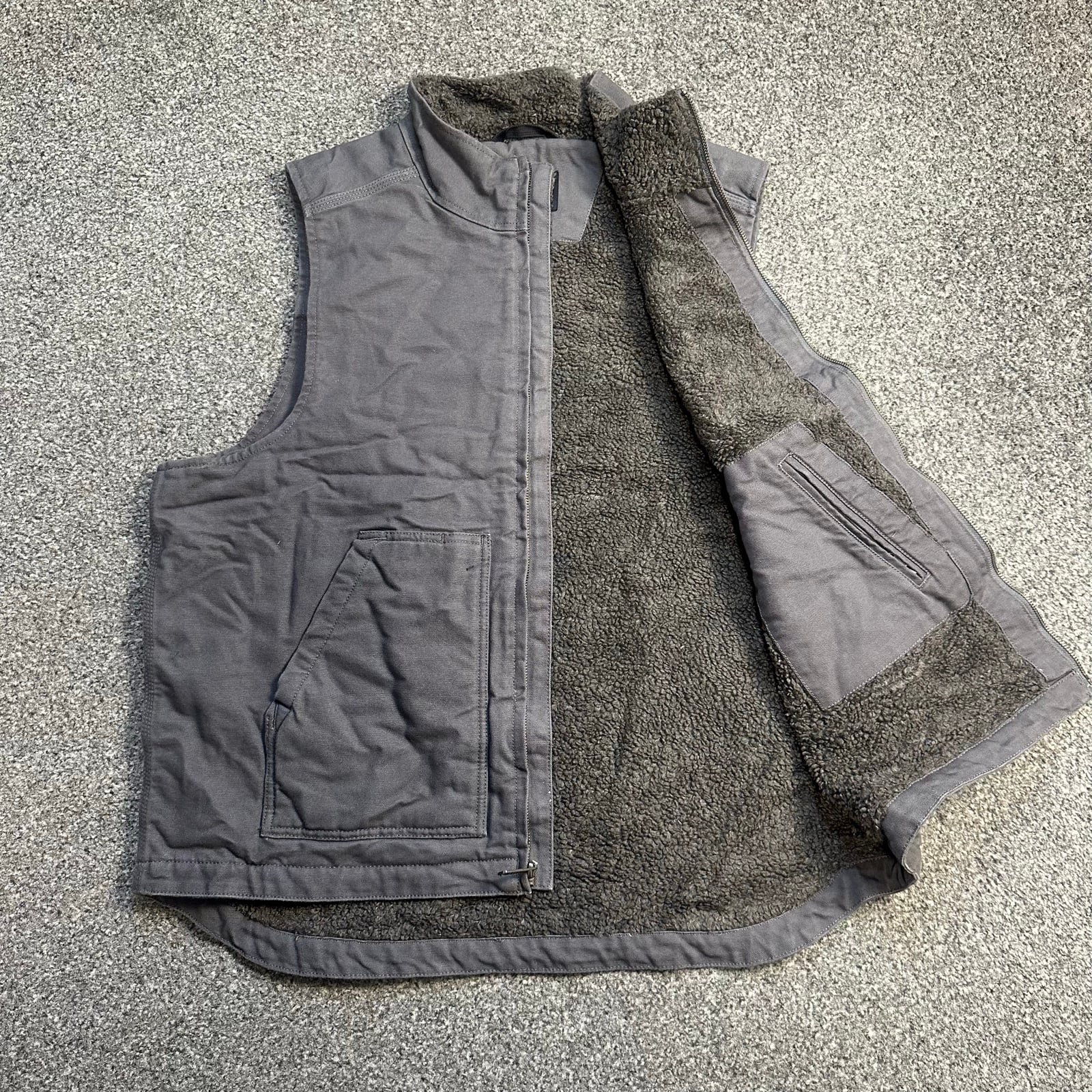 Carhartt Grey Workwear Fleece-Lined Vest Large Utility image 3