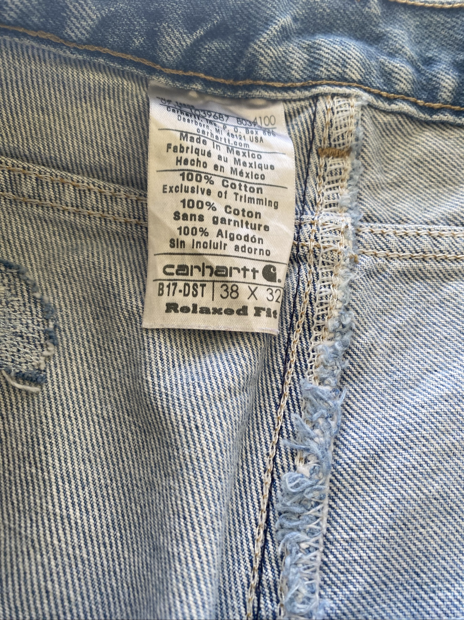 Carhartt Baggy Jeans W38 L32 Blue Loose Fit Skate Y2K Vintage #1AC image 4