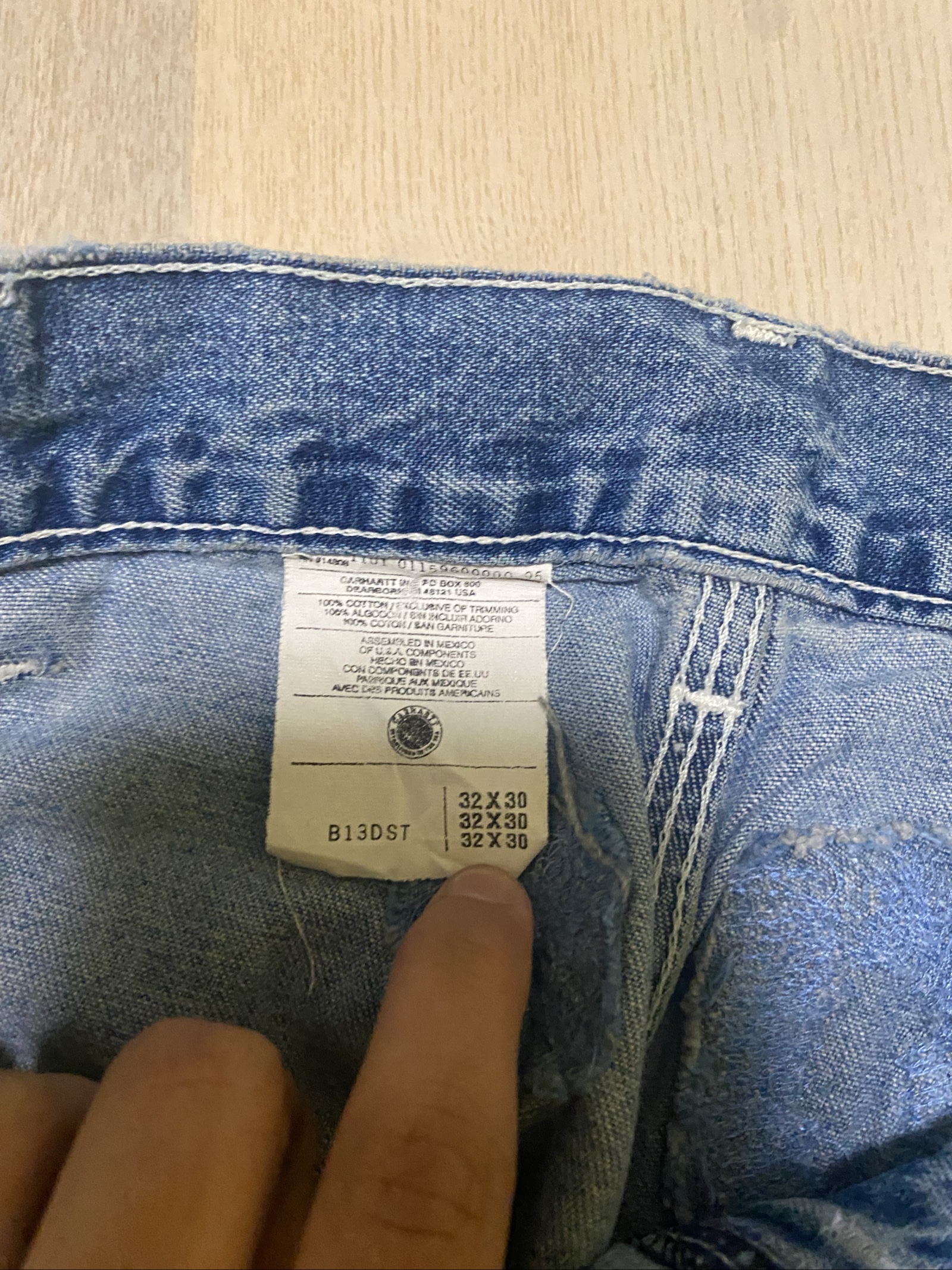 Carhartt Baggy Jeans W32 L30 Blue Loose Fit Skate Y2K Vintage #26AC image 4