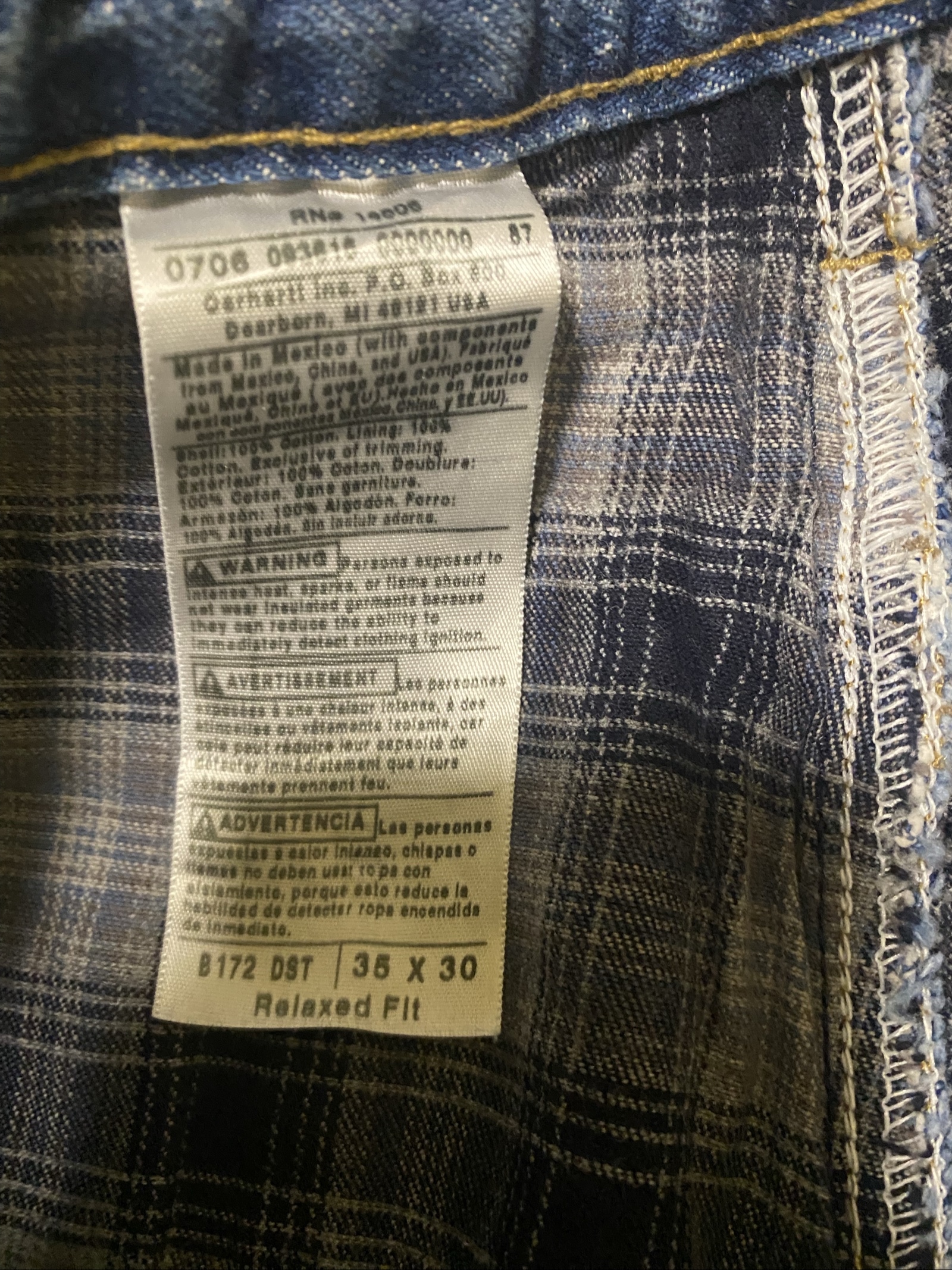 Carhartt Baggy Jeans W35 L30 Blue Loose Fit Vintage #29AC image 4