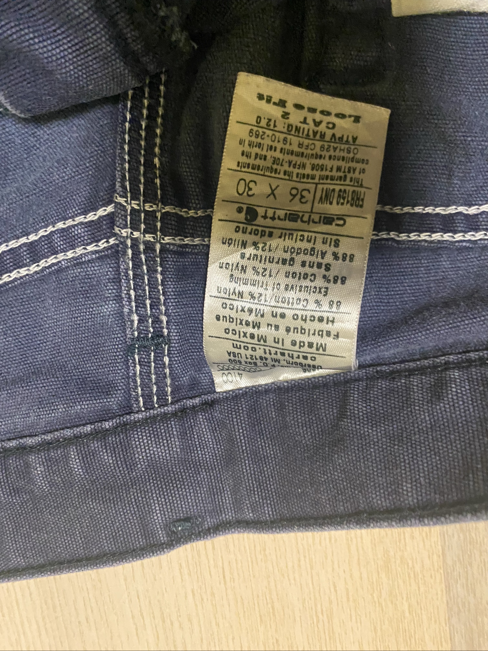 Carhartt Baggy Jeans W36 L30 Blue Loose Fit Skate Y2K Vintage #30AC image 4