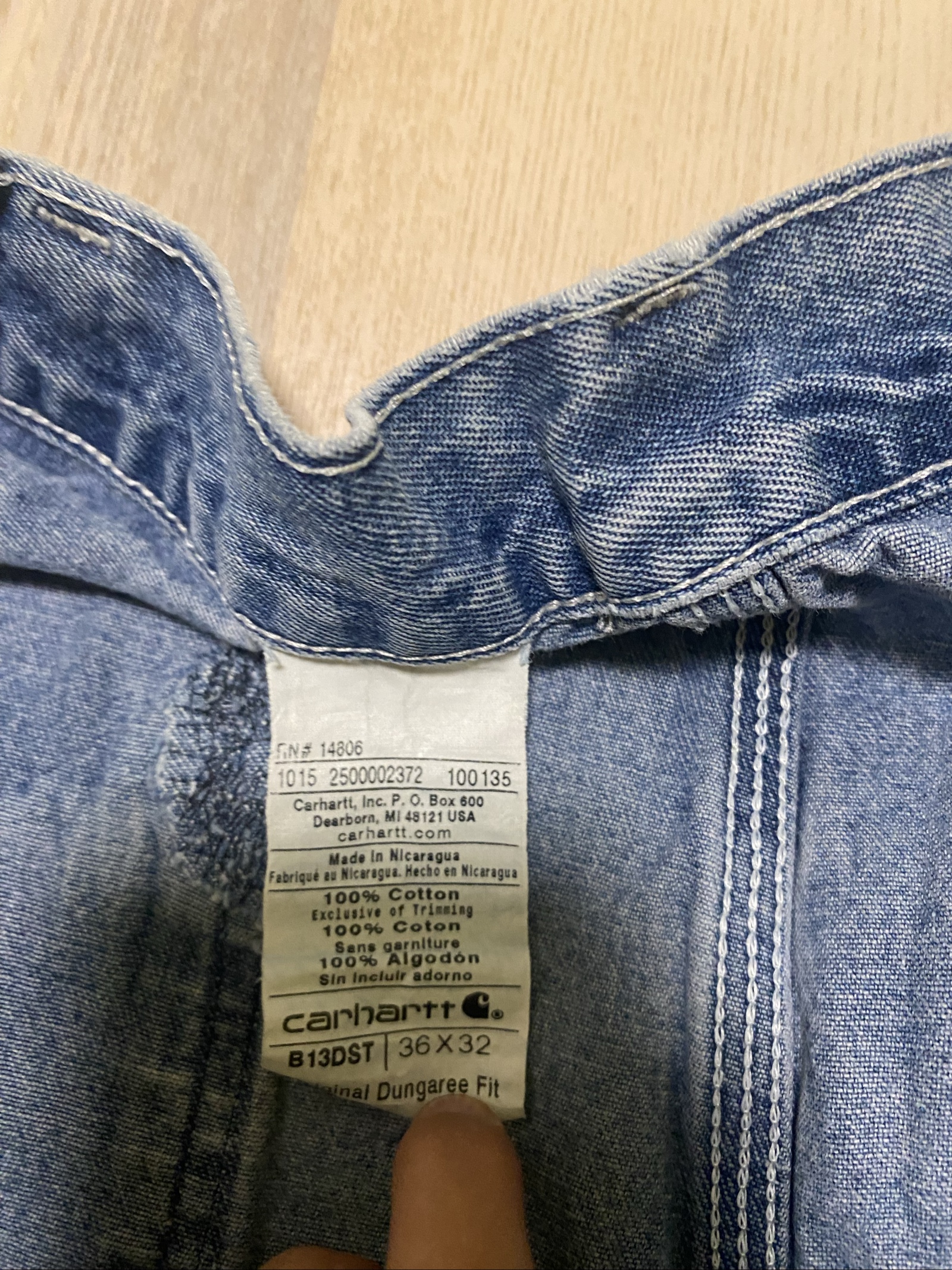 Carhartt Baggy Jeans W36 L32 Blue Loose Fit Skate Y2K Vintage #31AC image 4