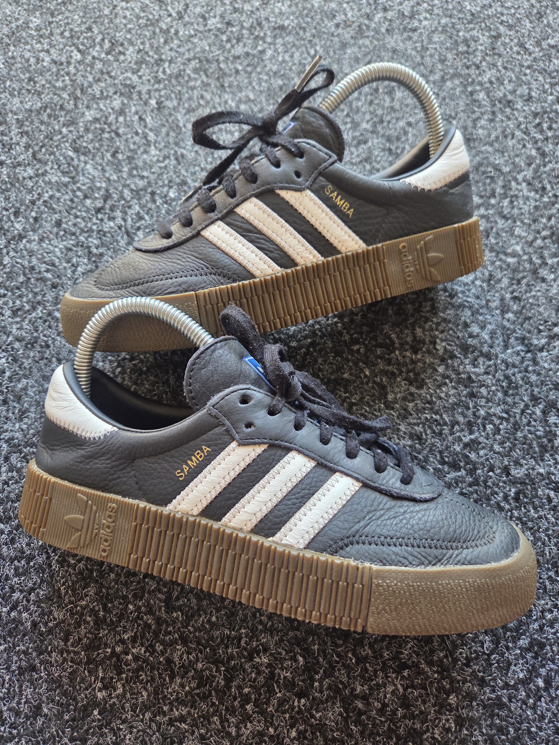 Adidas Sambarose Women's Trainers Black White Gum UK 5