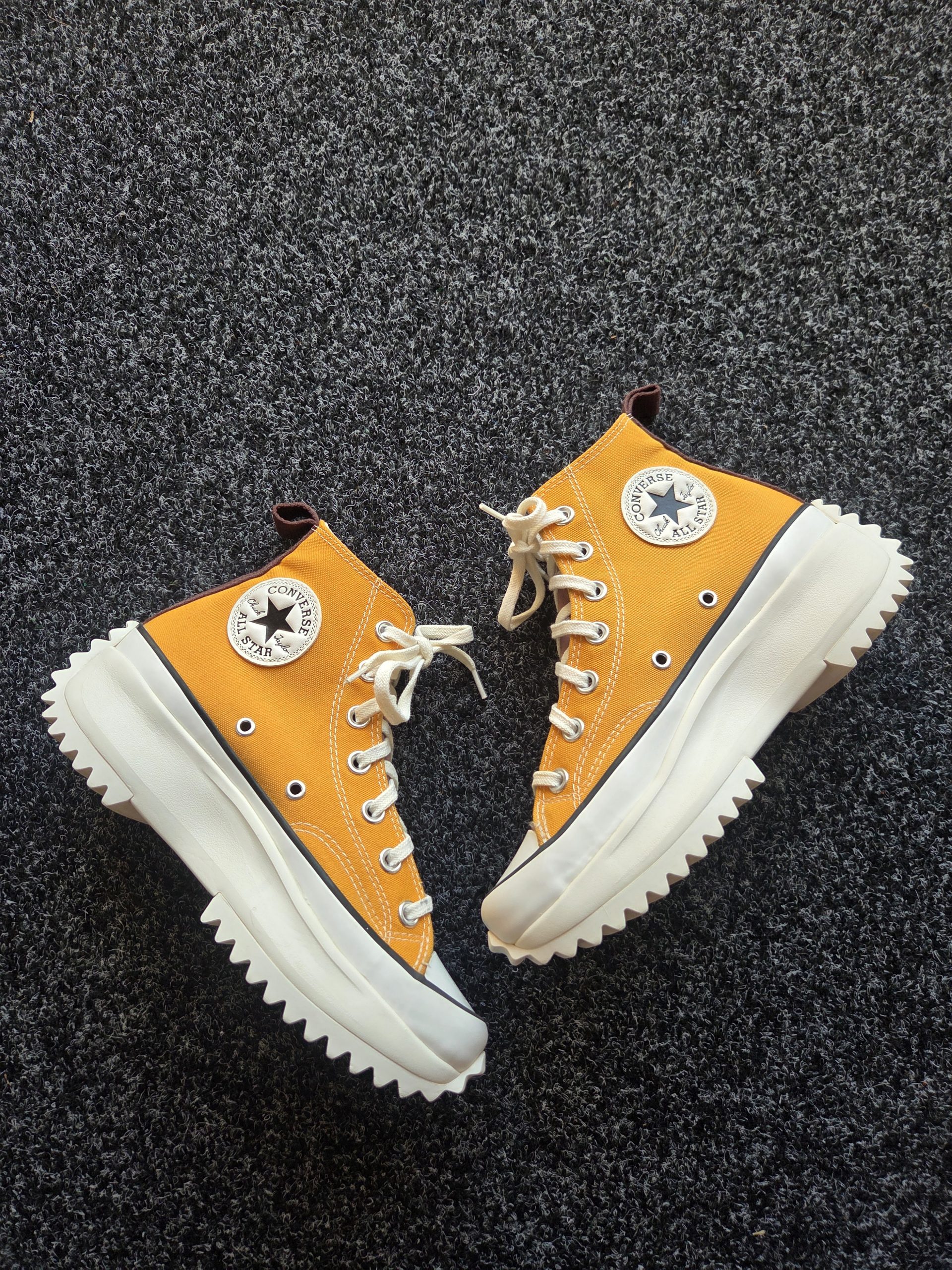 Converse Run Star Hike Tri-Panel Hi Women's Trainers Sunflower Gold Parchment UK 5 171122C