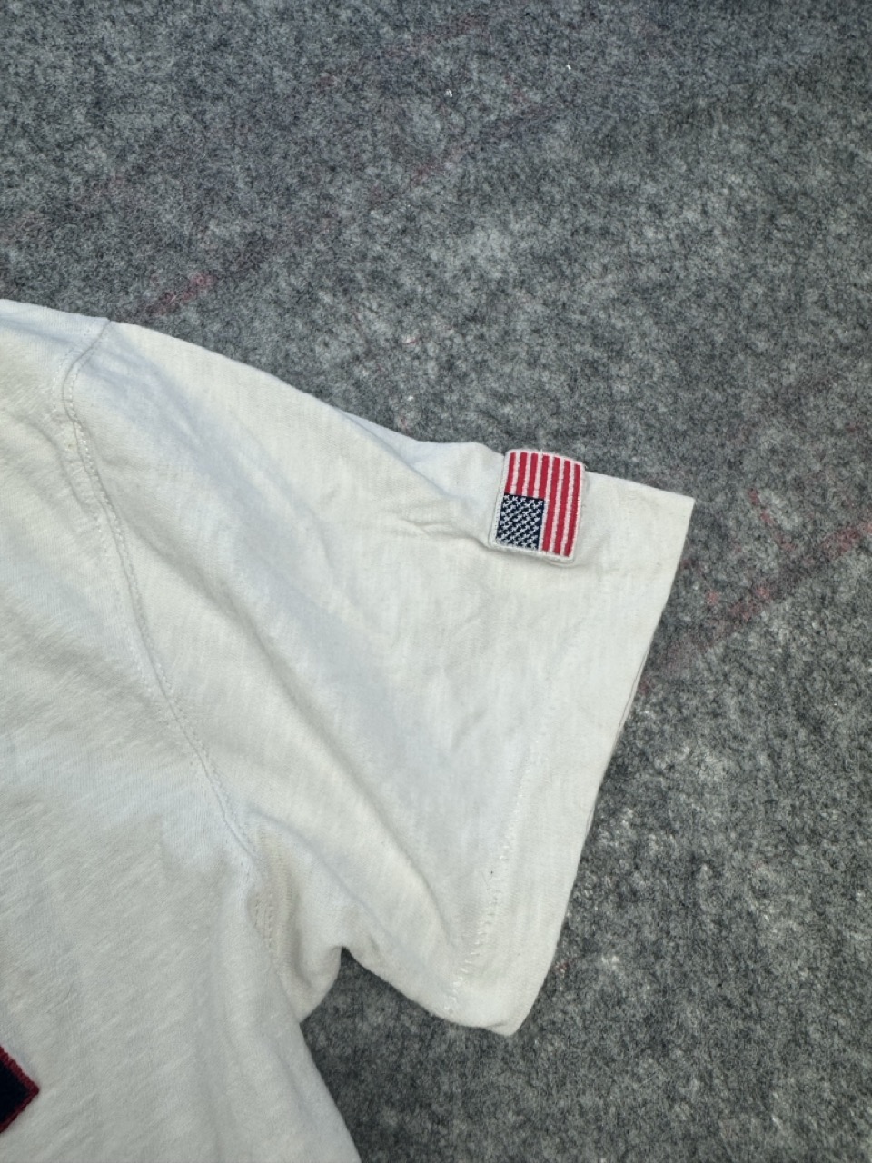 Abercrombie & Fitch White Logo T Shirt Men’s M Distressed Patchwork image 4