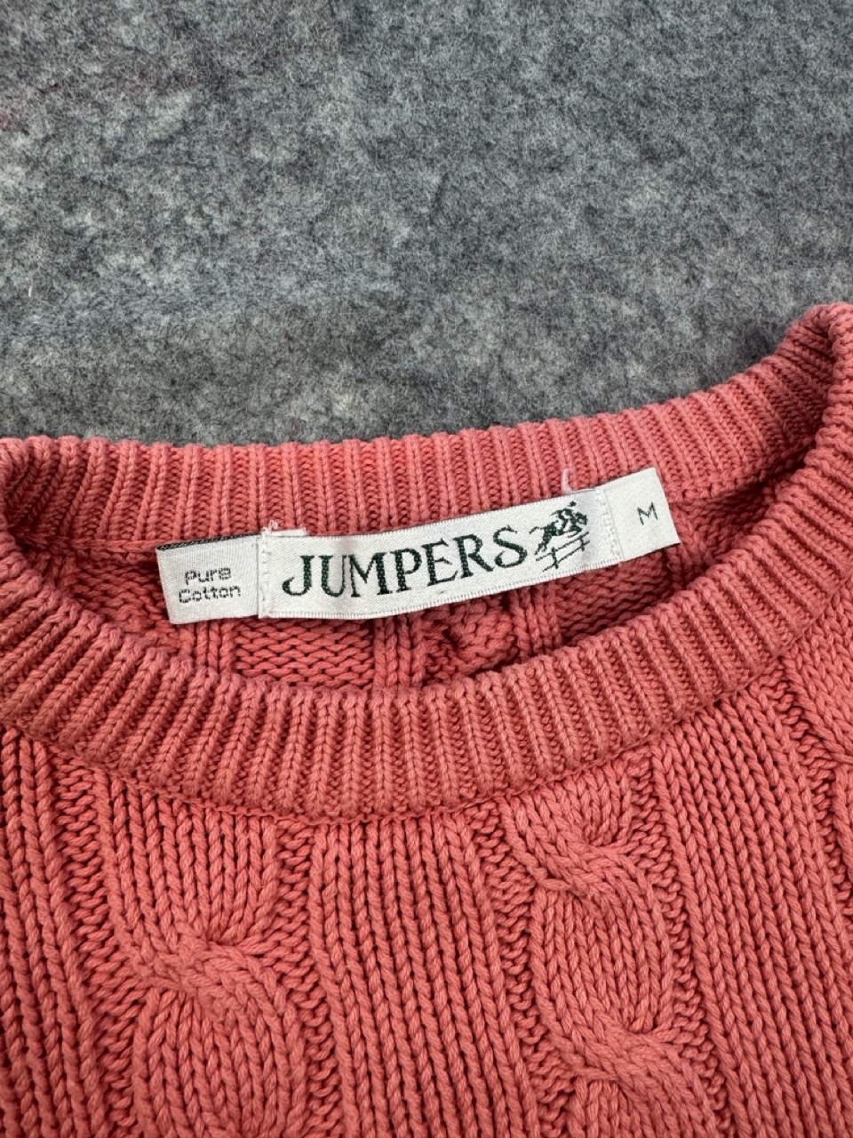 Jumpers Pink Cable Knit Cotton Jumper Women’s M image 3