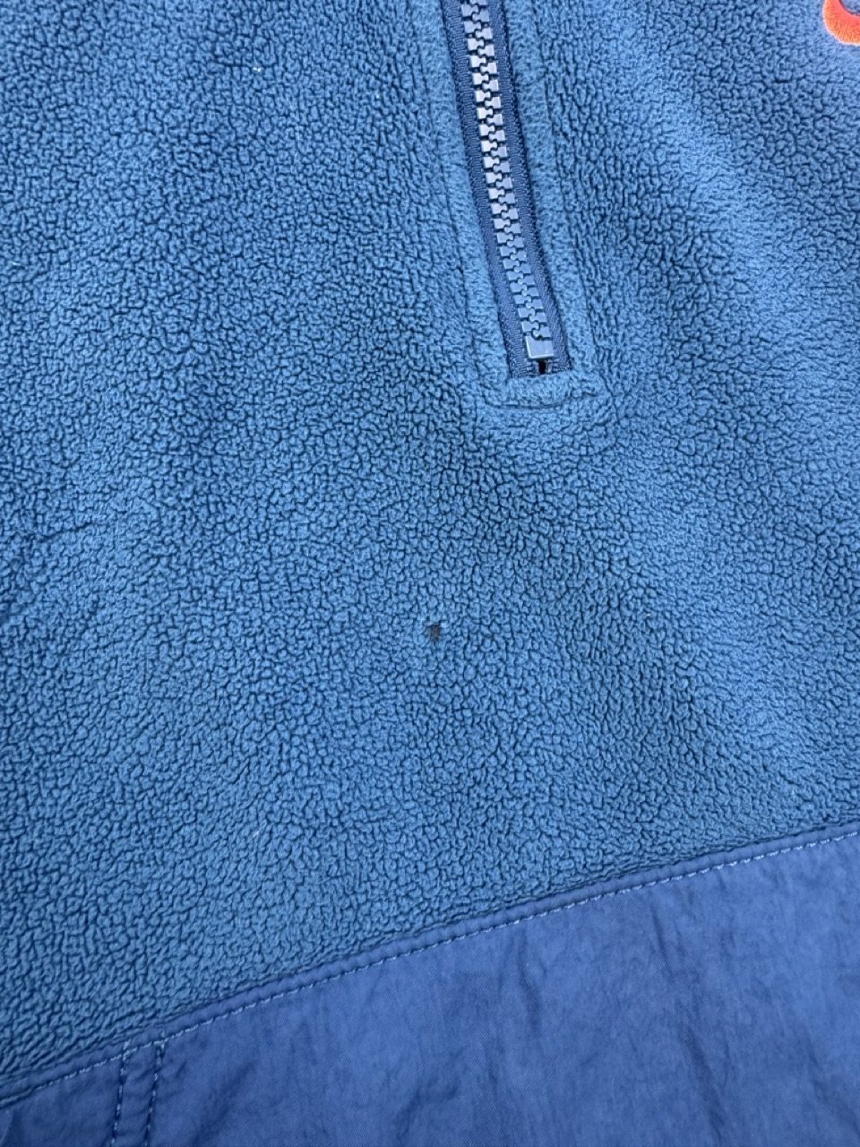 Nike Teal & Royal Fleece Half Zip Pullover Men’s M Orange Logo image 3