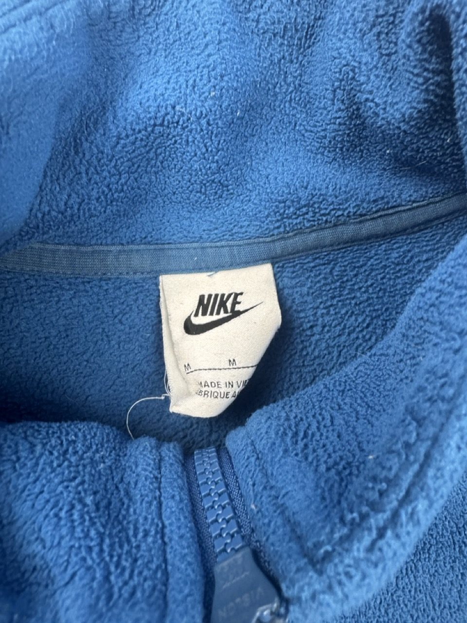 Nike Teal & Royal Fleece Half Zip Pullover Men’s M Orange Logo image 5