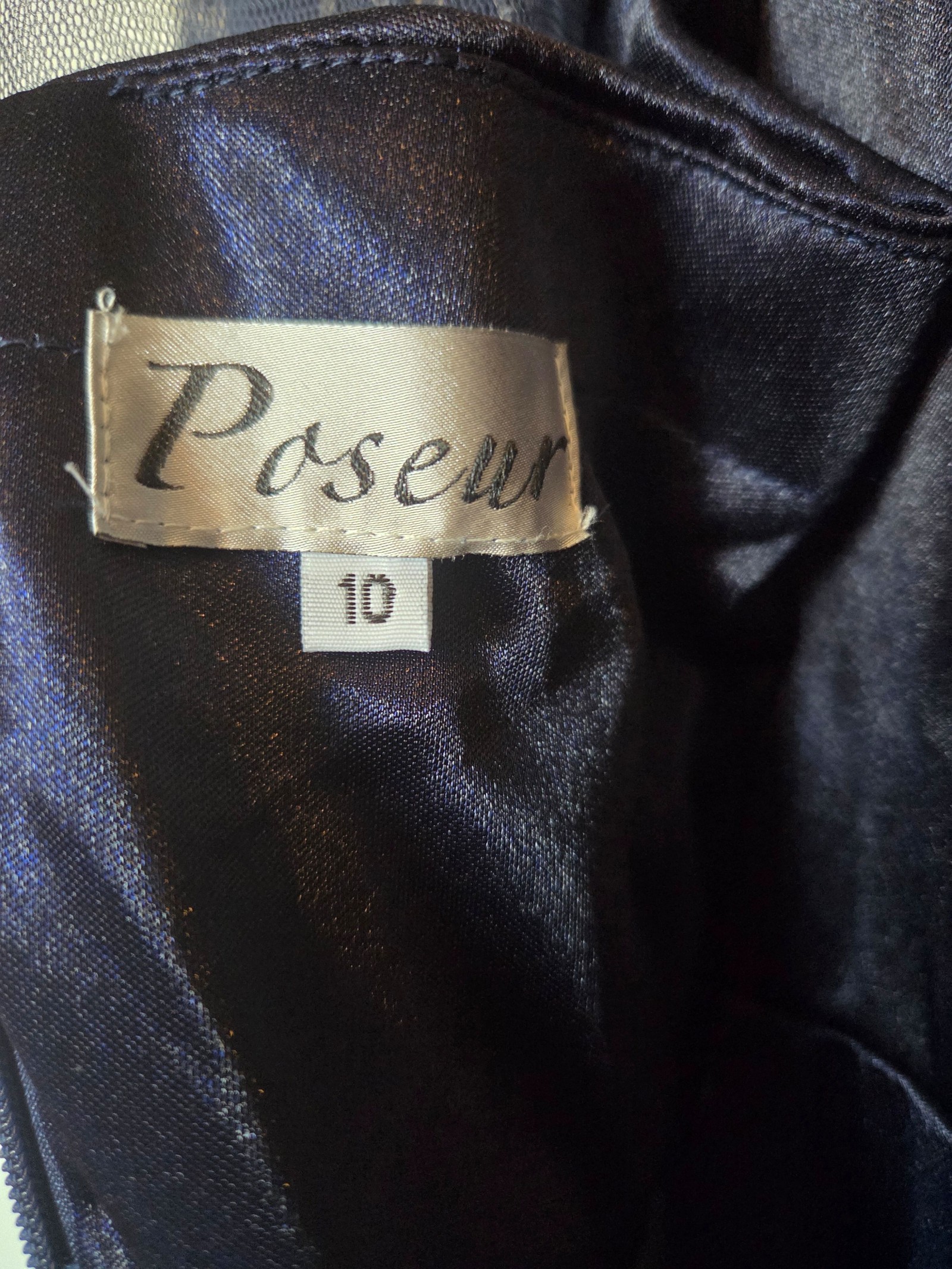Poseur by Tania Olsen Navy & Gold Beaded Evening Gown Size 10 image 5